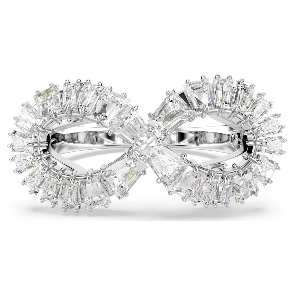 HYPERBOLA COCKTAIL RING INFINITY WHITE RHODIUM PLATED