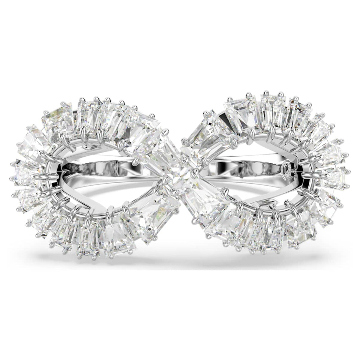 HYPERBOLA COCKTAIL RING INFINITY WHITE RHODIUM PLATED