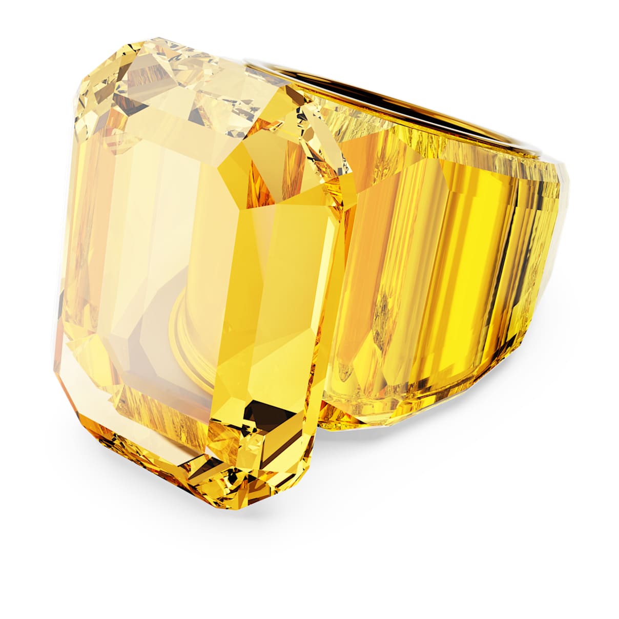 LUCENT COCKTAIL RING OCTAGON CUT YELLOW