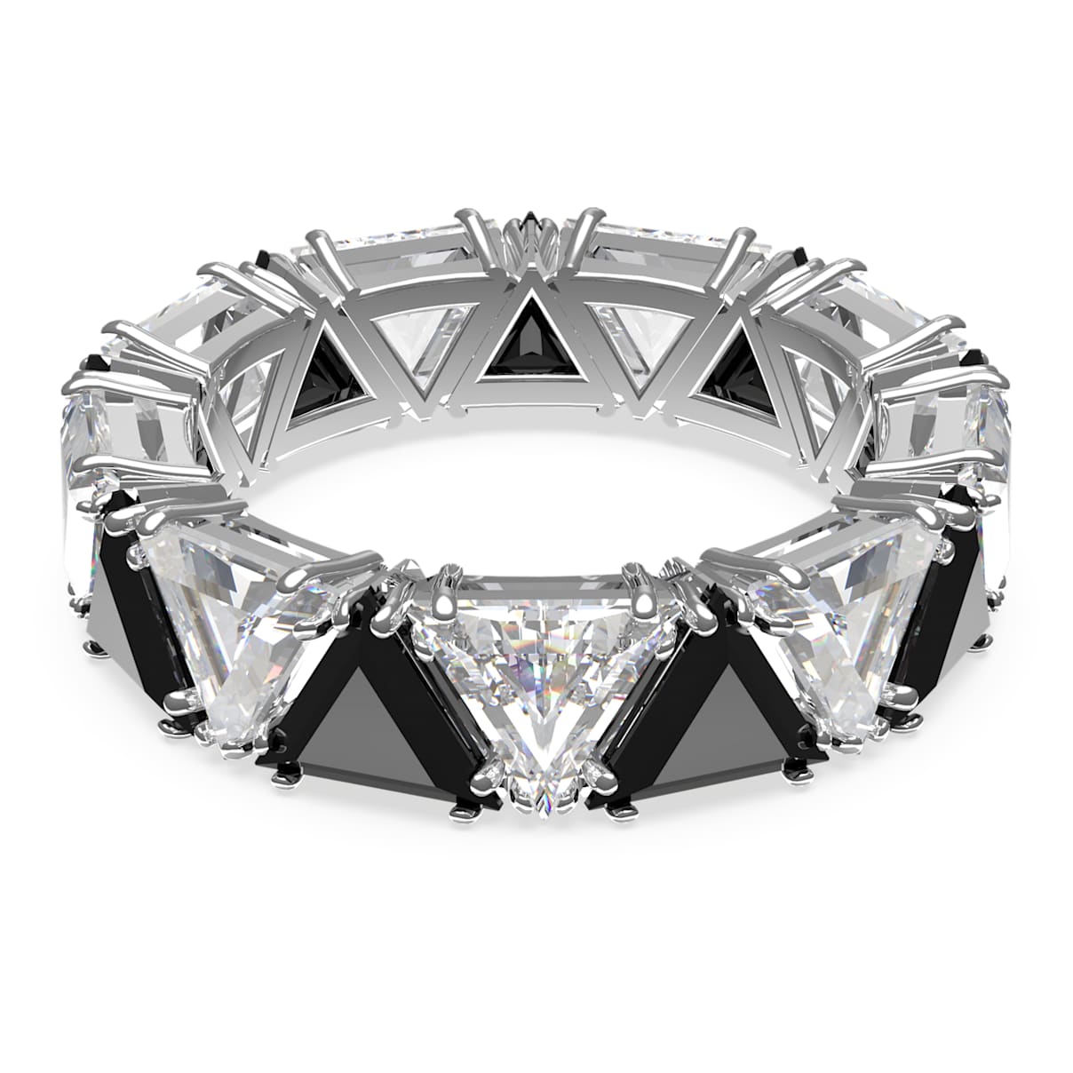 MATRIX COCKTAIL RING TRIANGLE CUT BLACK RHODIUM PLATED