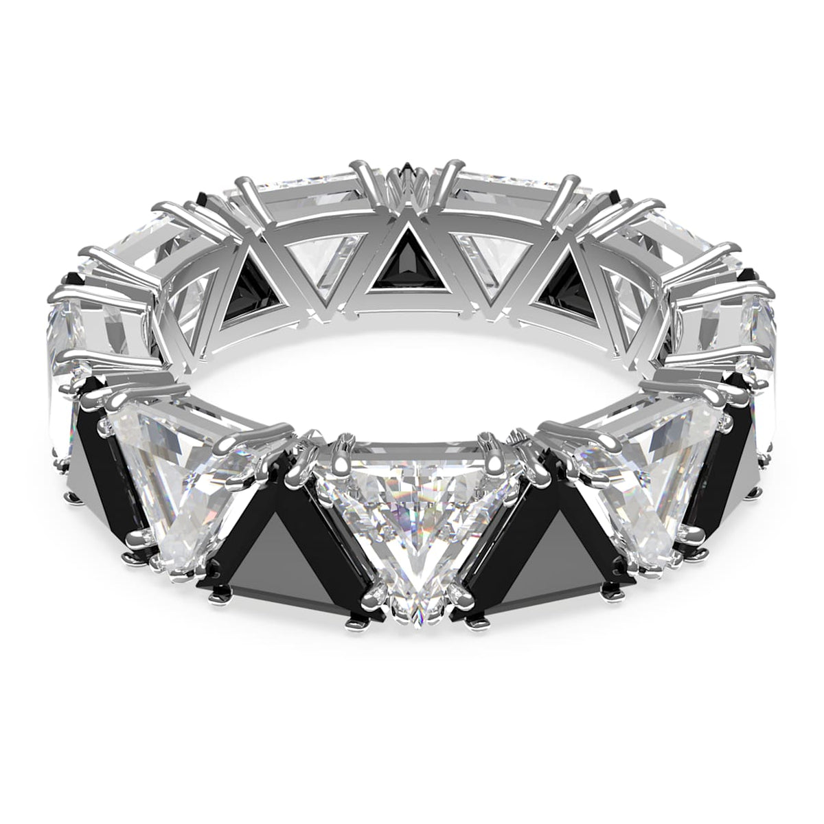 ORTYX COCKTAIL RING TRIANGLE CUT BLACK RHODIUM PLATED