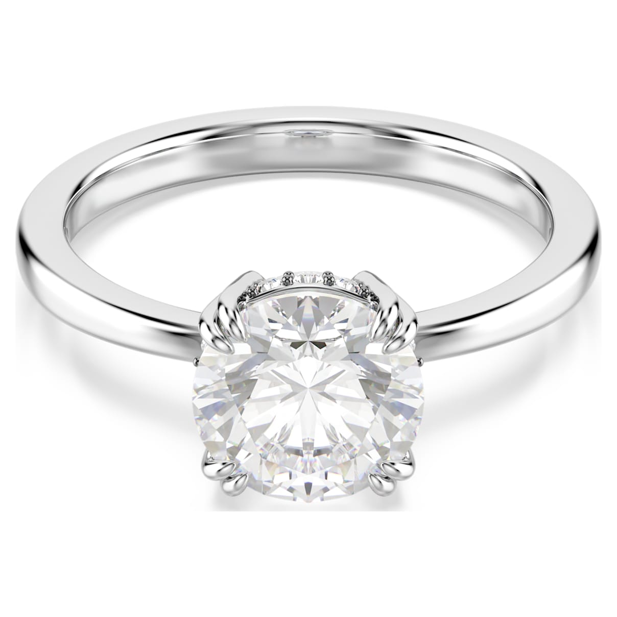 STILLA COCKTAIL RING ROUND CUT WHITE RHODIUM PLATED