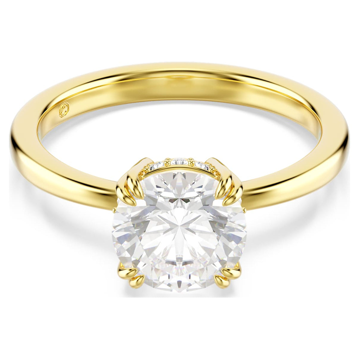 STILLA COCKTAIL RING ROUND CUT WHITE GOLD TONE PLATED