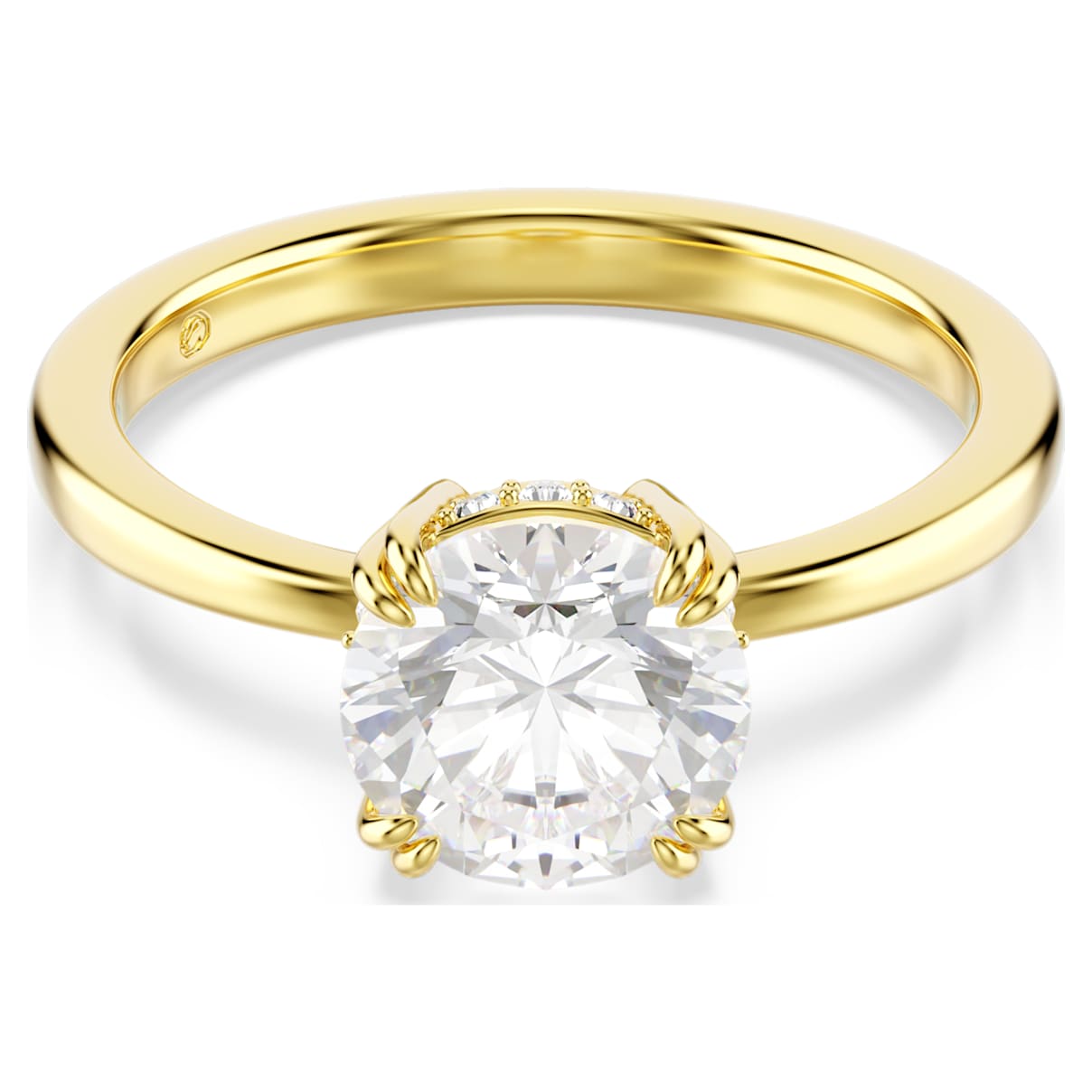 STILLA COCKTAIL RING ROUND CUT WHITE GOLD TONE PLATED