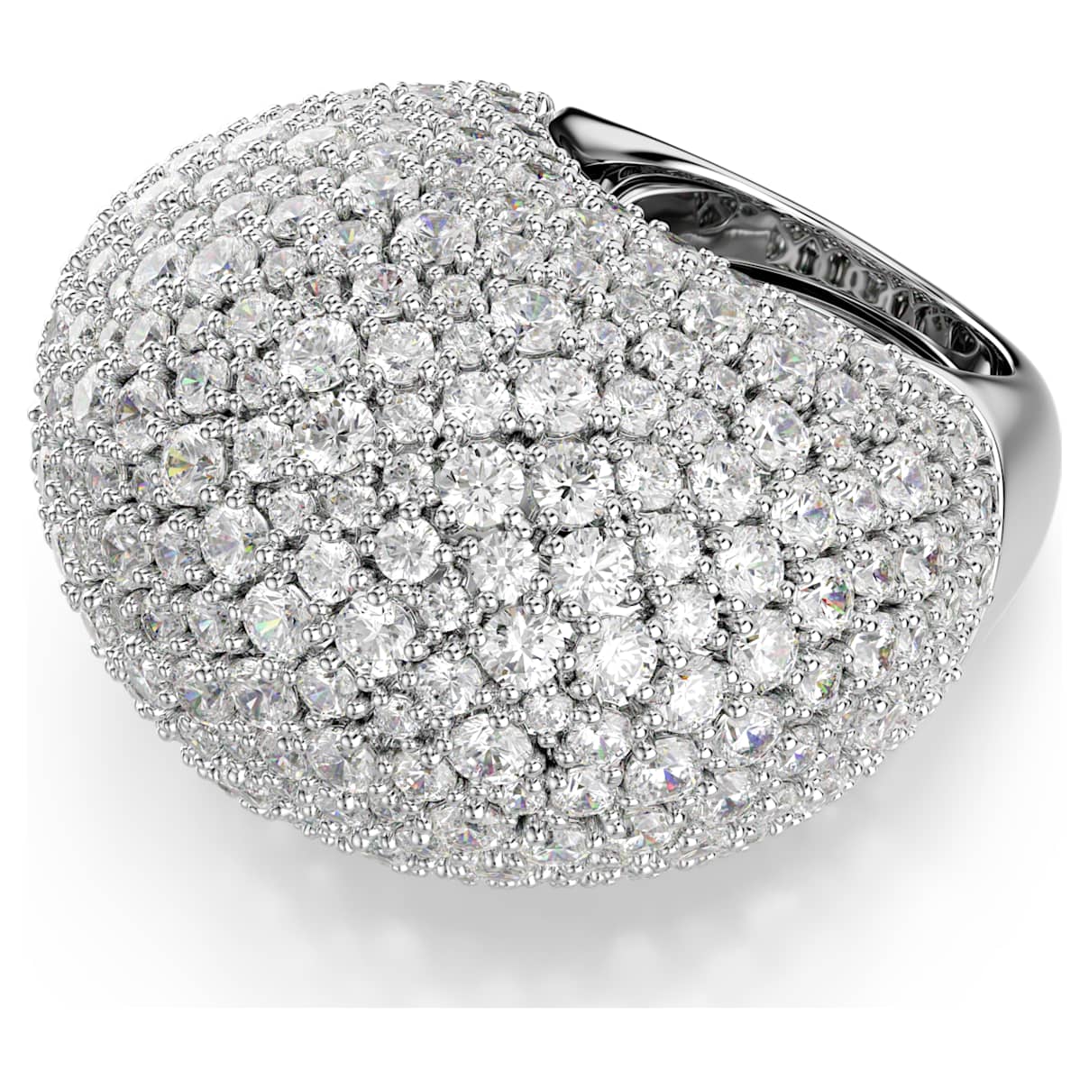 SUBLIMA COCKTAIL RING LARGE WHITE RHODIUM PLATED
