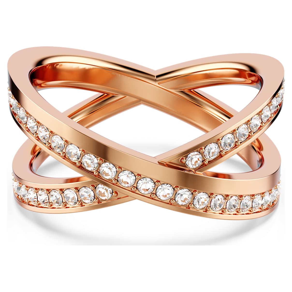 DELTA RING ROUND CUT WHITE ROSE GOLD TONE PLATED