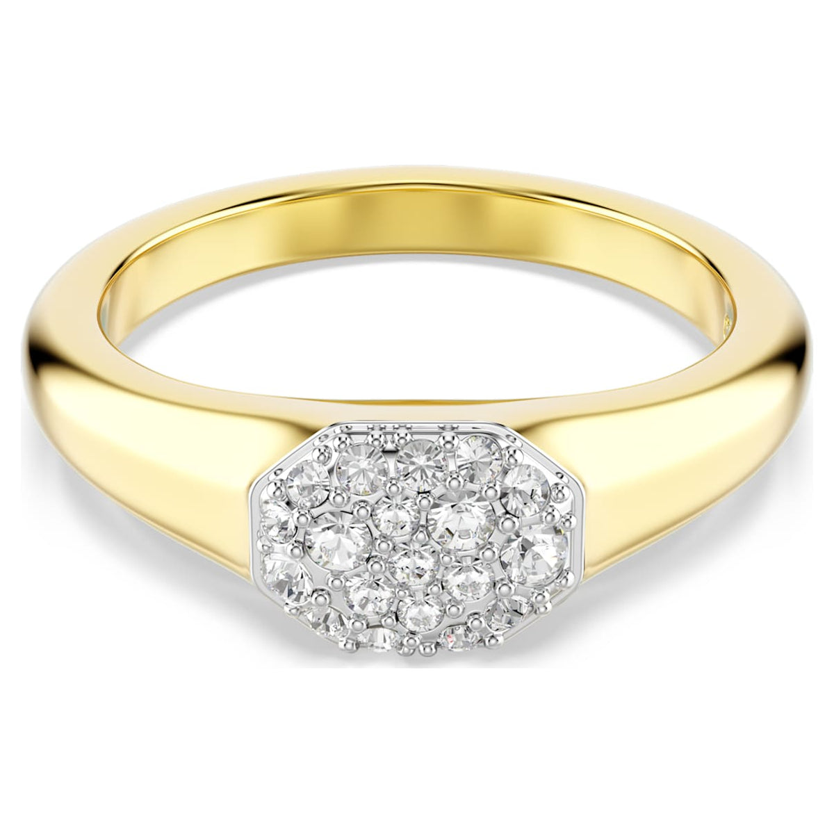DEXTERA RING MIXED CUTS WHITE GOLD TONE PLATED