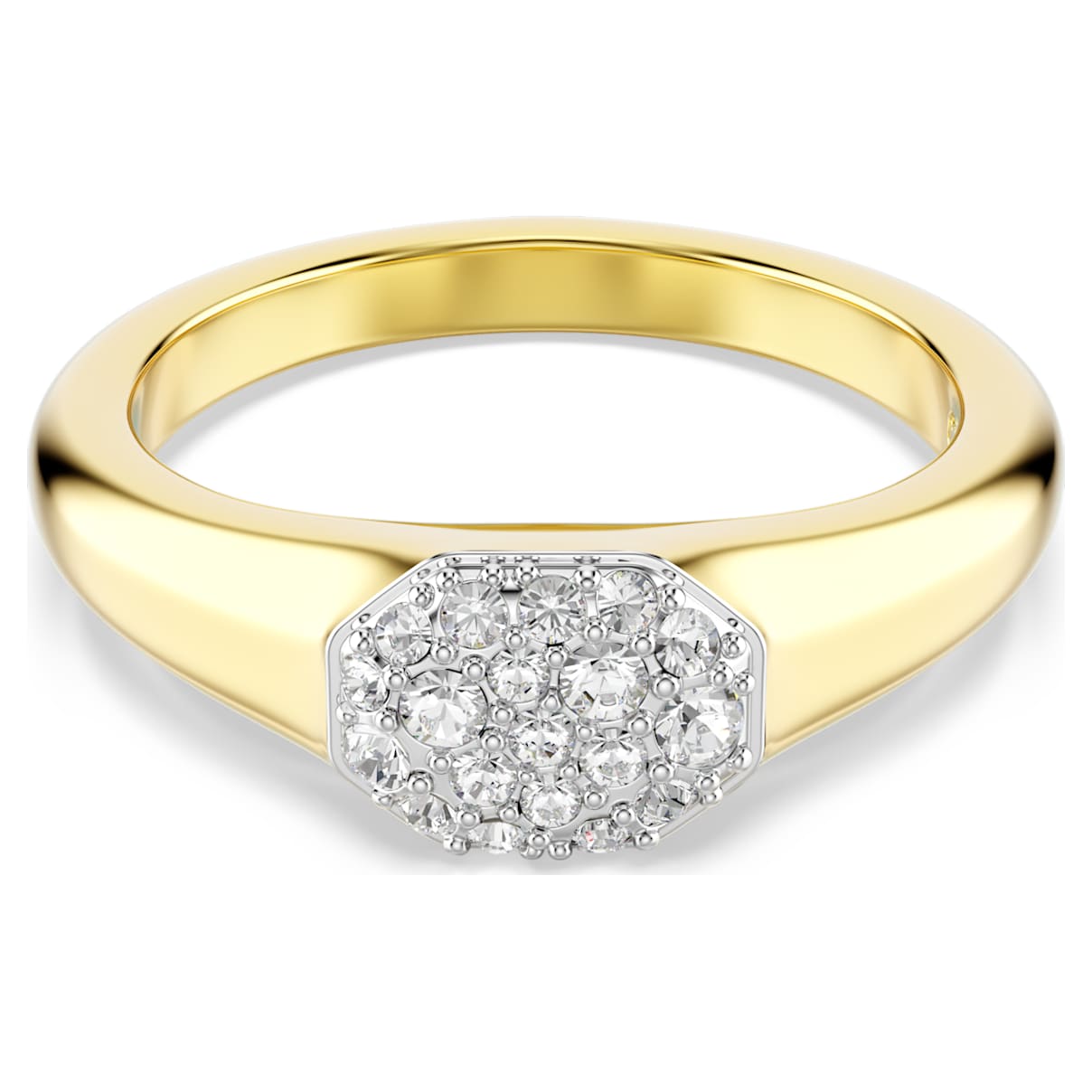 DEXTERA RING MIXED CUTS WHITE GOLD TONE PLATED