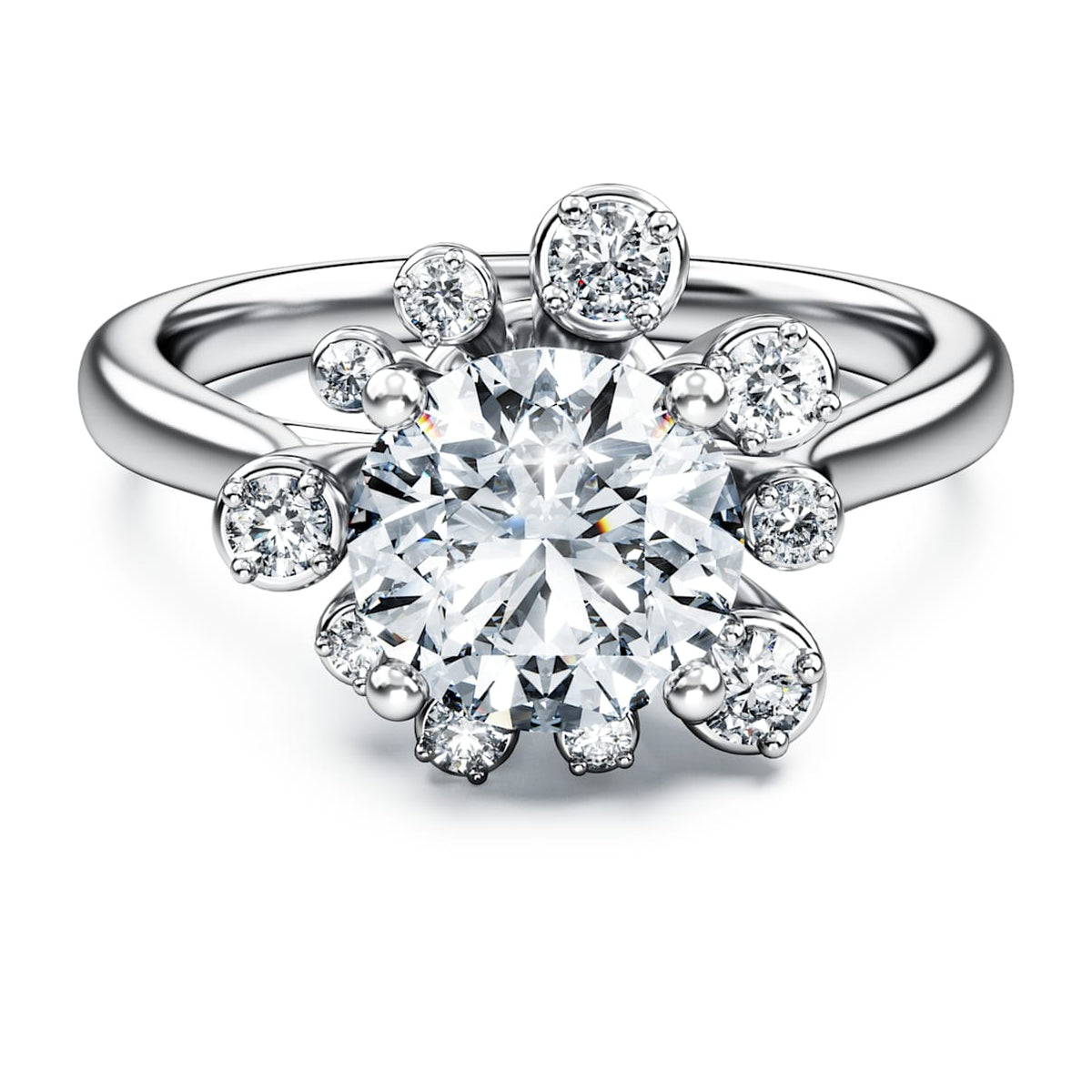 GALAXY RING LAB GROWN DIAMONDS 2 CT TW ROUND SHAPE 14K WHITE GOLD
