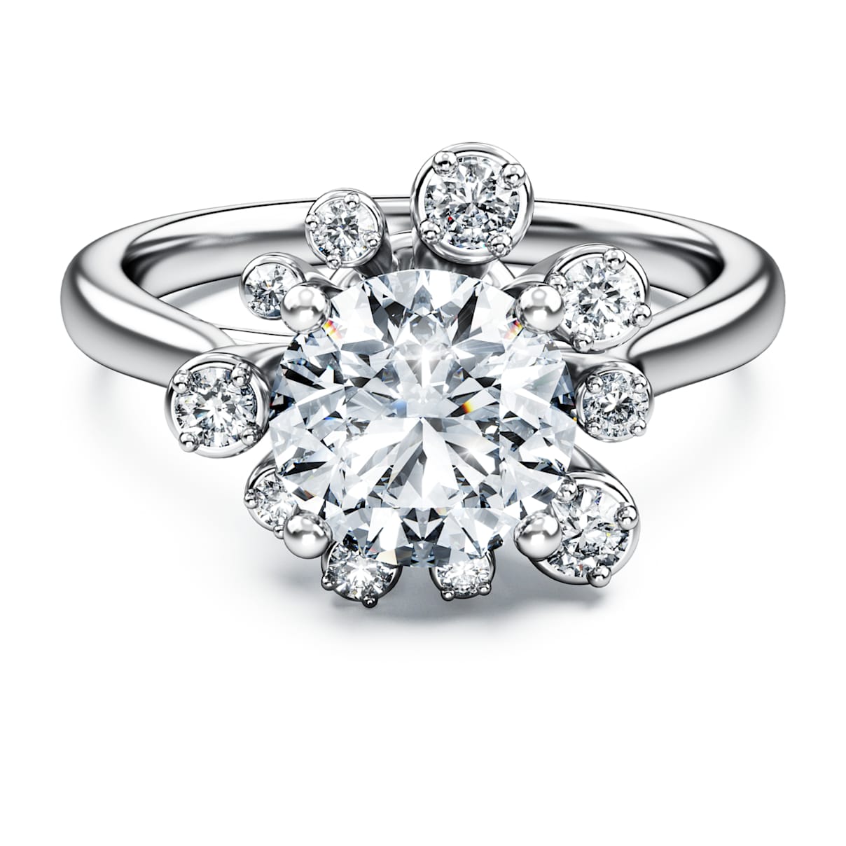 GALAXY RING LAB GROWN DIAMONDS 2 CT TW ROUND SHAPE 14K WHITE GOLD