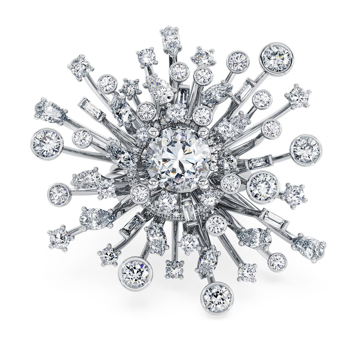 GALAXY RING LAB GROWN DIAMONDS 9 5 CT TW MIXED SHAPES 18K WHITE GOLD