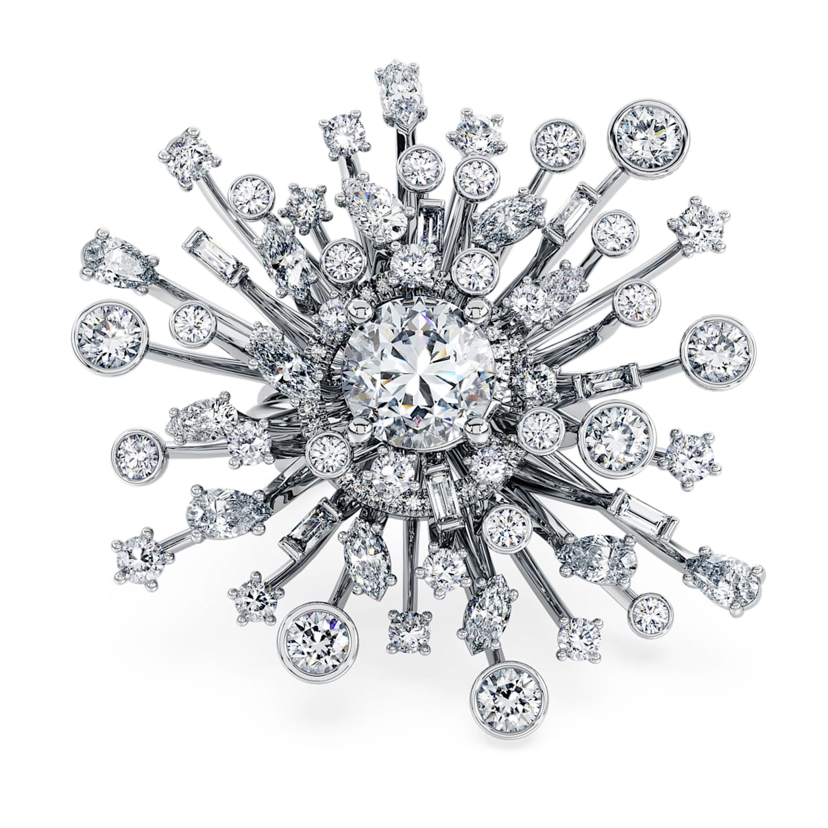 GALAXY RING LAB GROWN DIAMONDS 9 5 CT TW MIXED SHAPES 18K WHITE GOLD