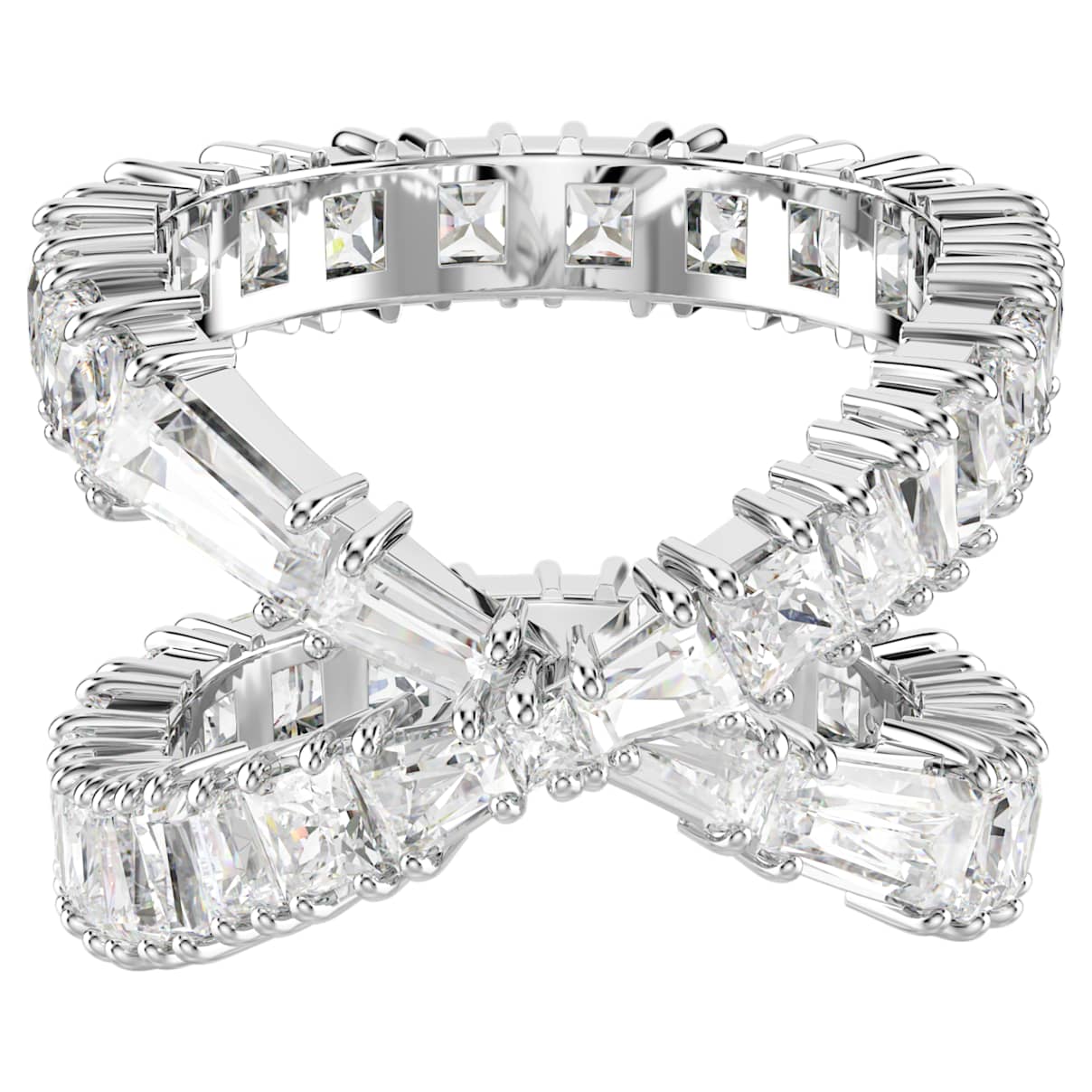 HYPERBOLA RING INFINITY WHITE SILVER TONE FINISH