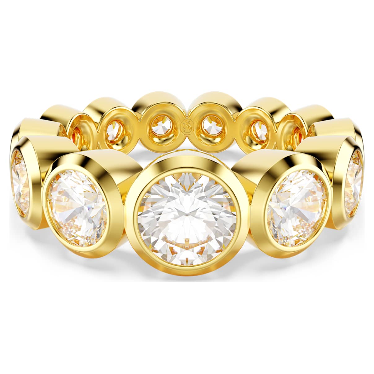 IMBER RING MIXED ROUND CUTS WHITE GOLD TONE PLATED