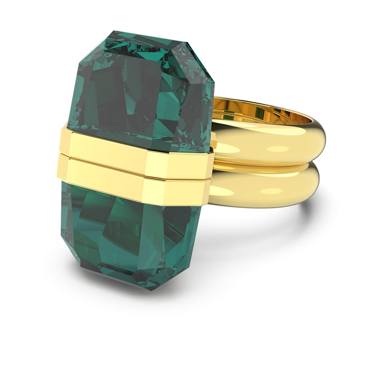 LUCENT RING MAGNETIC CLOSURE GREEN GOLD TONE PLATED