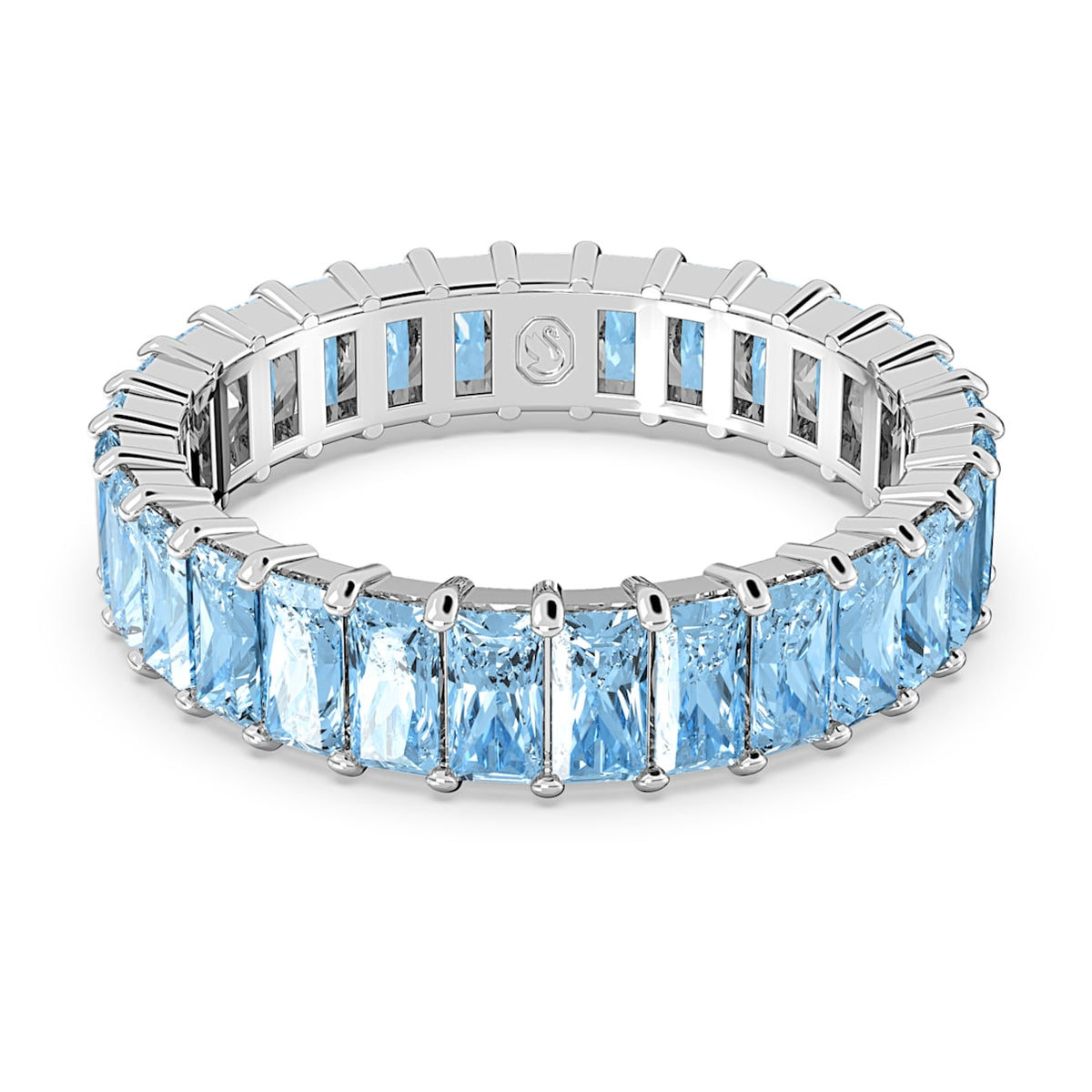 MATRIX RING BAGUETTE CUT BLUE RHODIUM PLATED