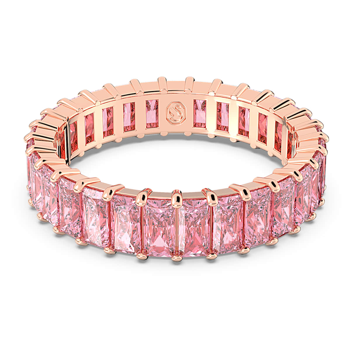 MATRIX RING BAGUETTE CUT PINK ROSE GOLD TONE PLATED