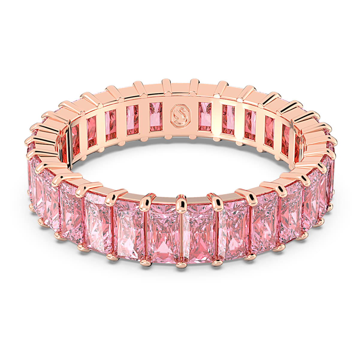 MATRIX RING BAGUETTE CUT PINK ROSE GOLD TONE PLATED