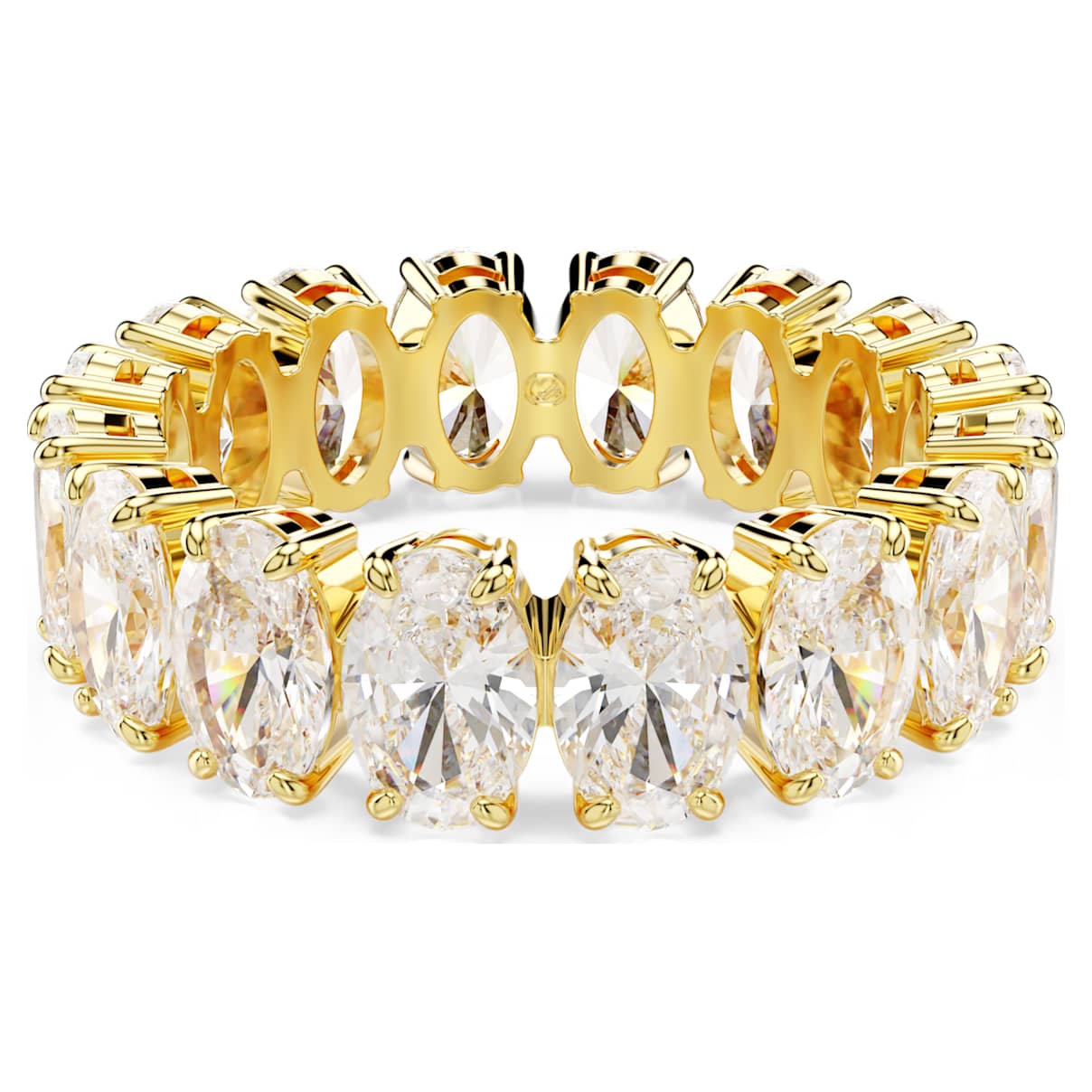 MATRIX RING OVAL CUT WHITE GOLD TONE PLATED