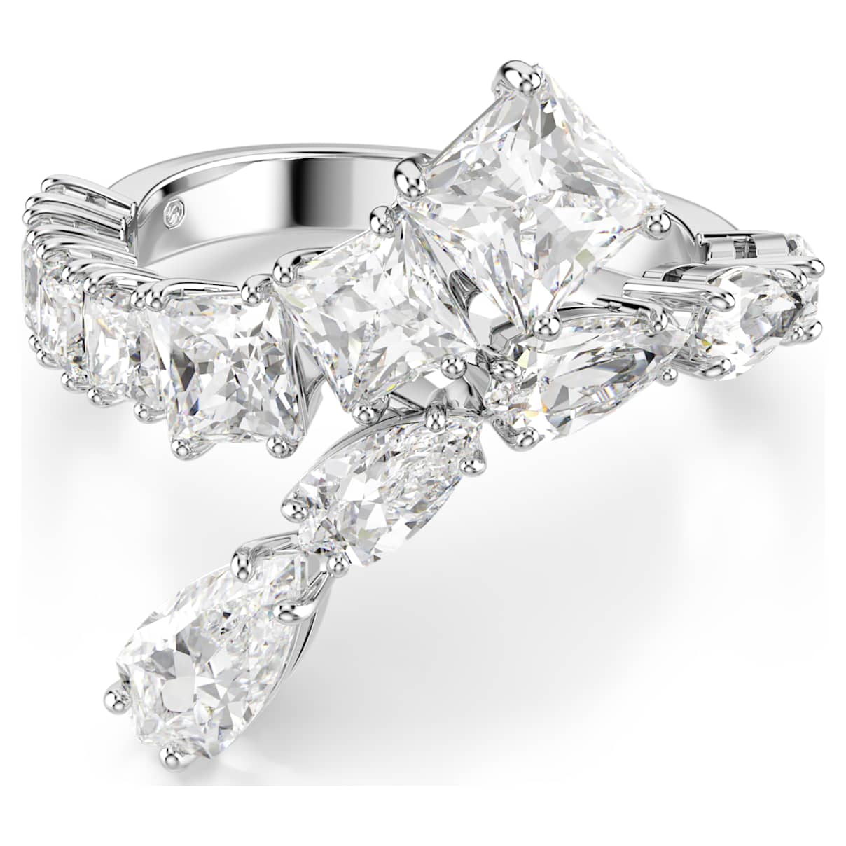 MATRIX RING MIXED CUTS WHITE RHODIUM PLATED