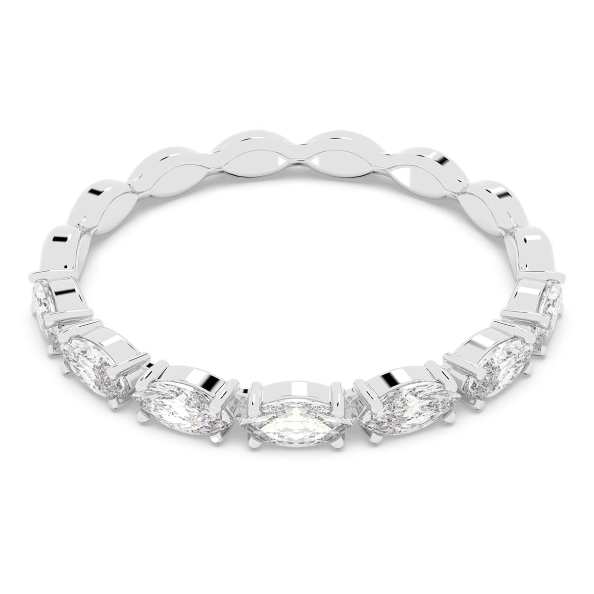 MATRIX VITTORE RING MARQUISE CUT WHITE RHODIUM PLATED
