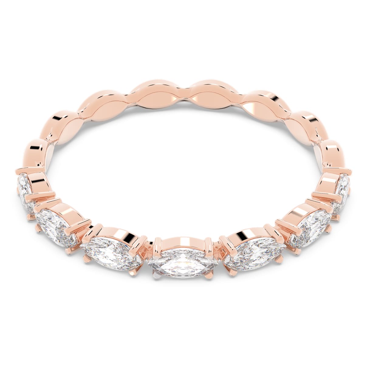 MATRIX VITTORE RING MARQUISE CUT WHITE ROSE GOLD TONE PLATED