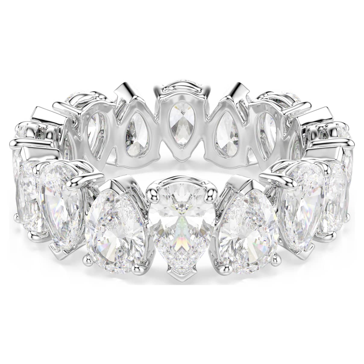 MATRIX VITTORE RING PEAR CUT WHITE SILVER TONE FINISH