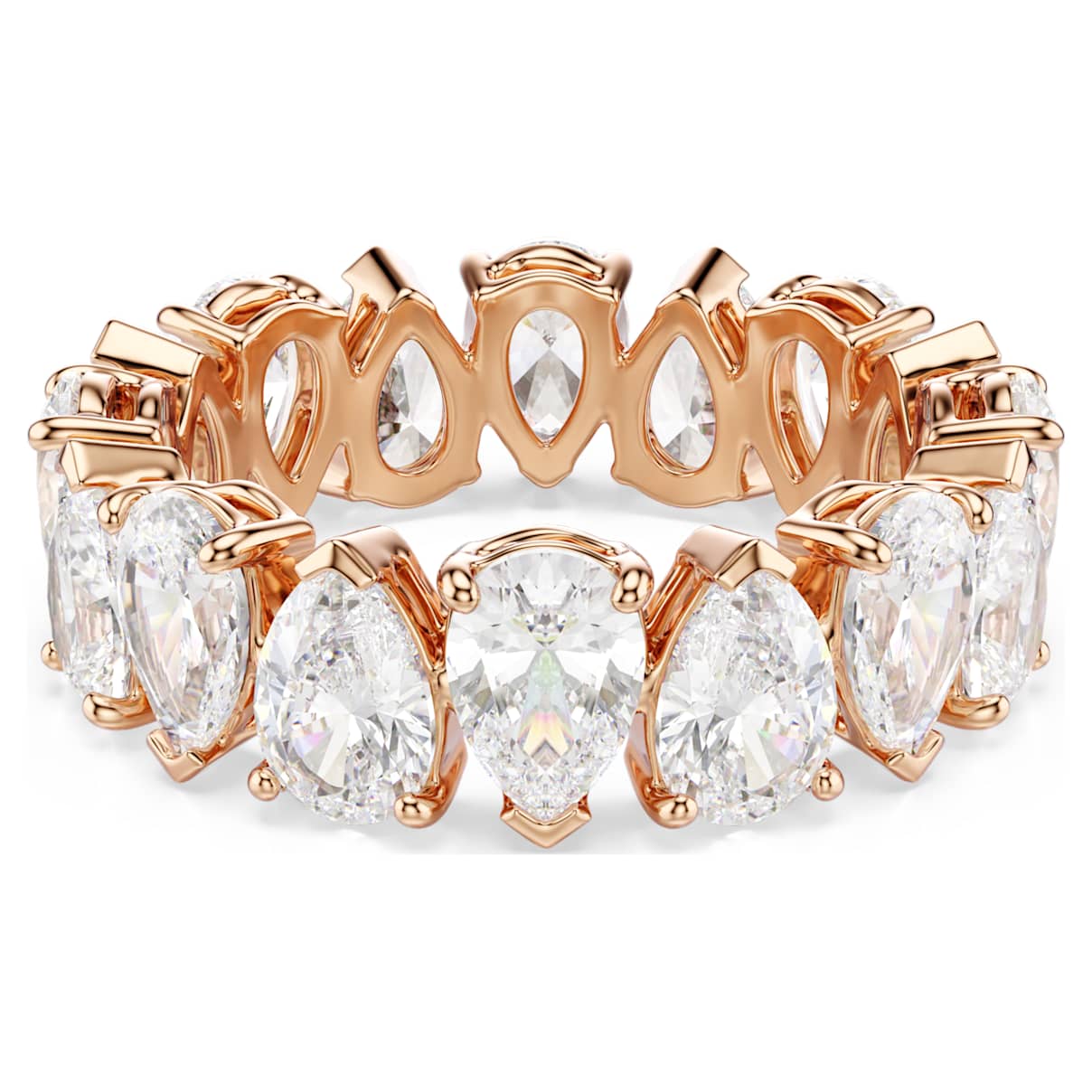 MATRIX VITTORE RING PEAR CUT WHITE ROSE GOLD TONE FINISH