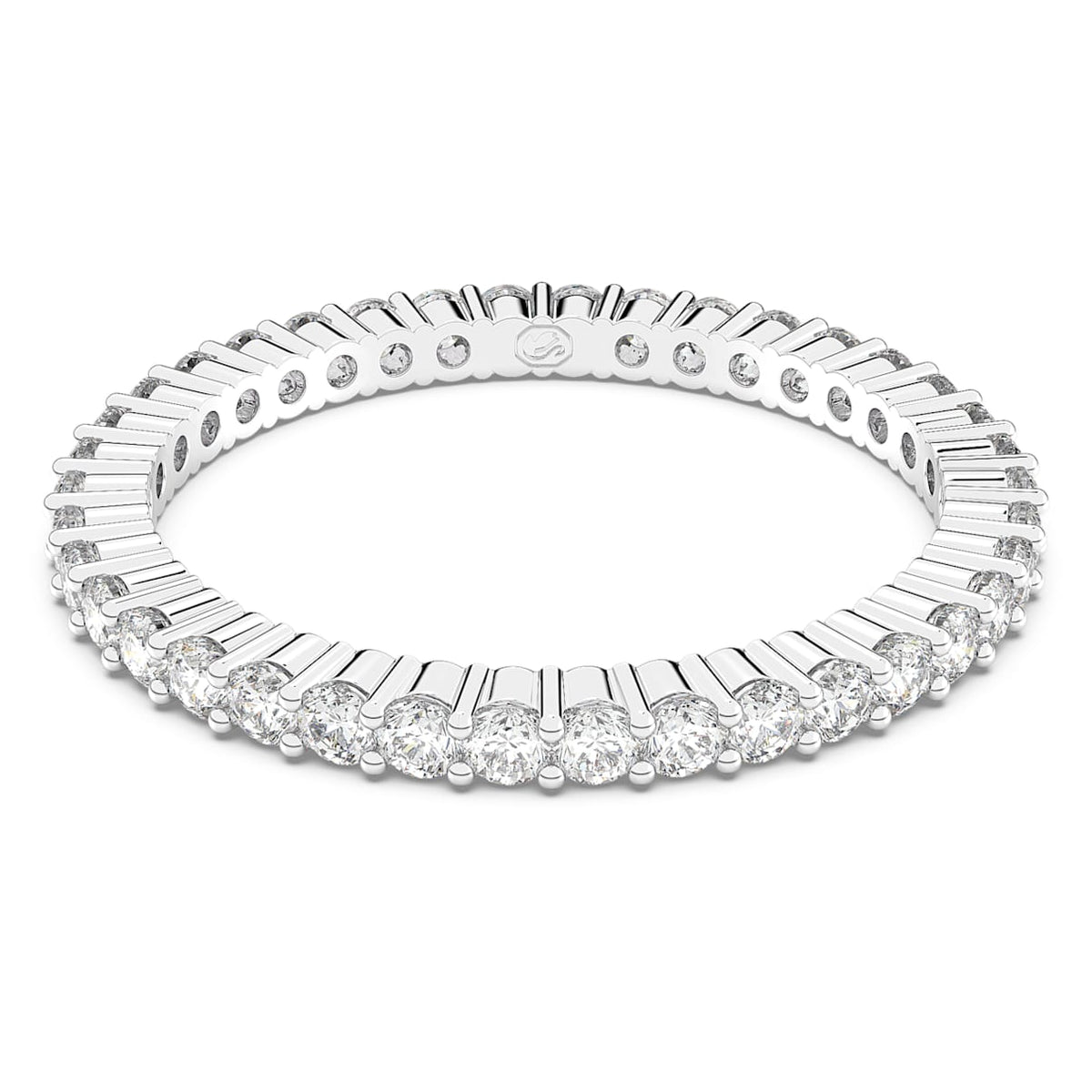 MATRIX VITTORE RING ROUND CUT WHITE SILVER TONE FINISH