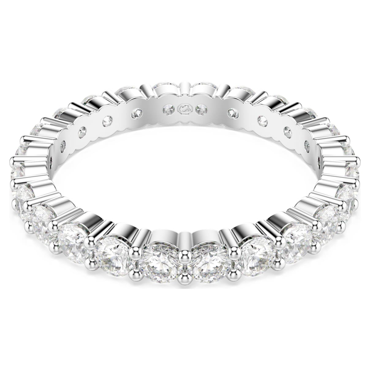 MATRIX VITTORE RING ROUND CUT WHITE SILVER TONE FINISH