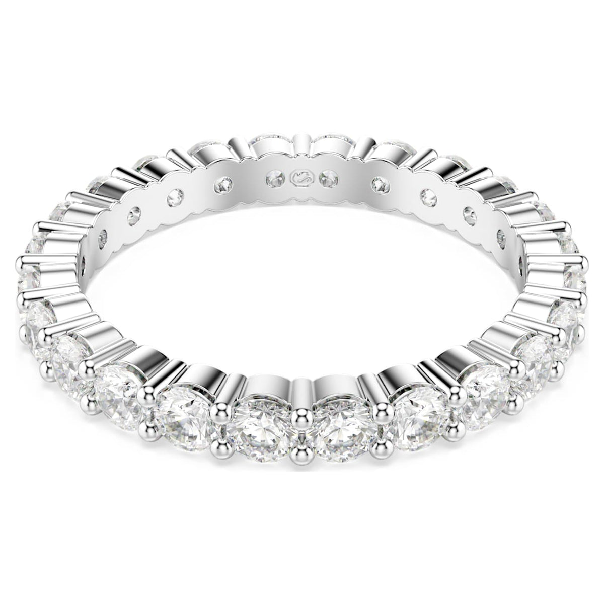 MATRIX VITTORE RING ROUND CUT WHITE SILVER TONE FINISH