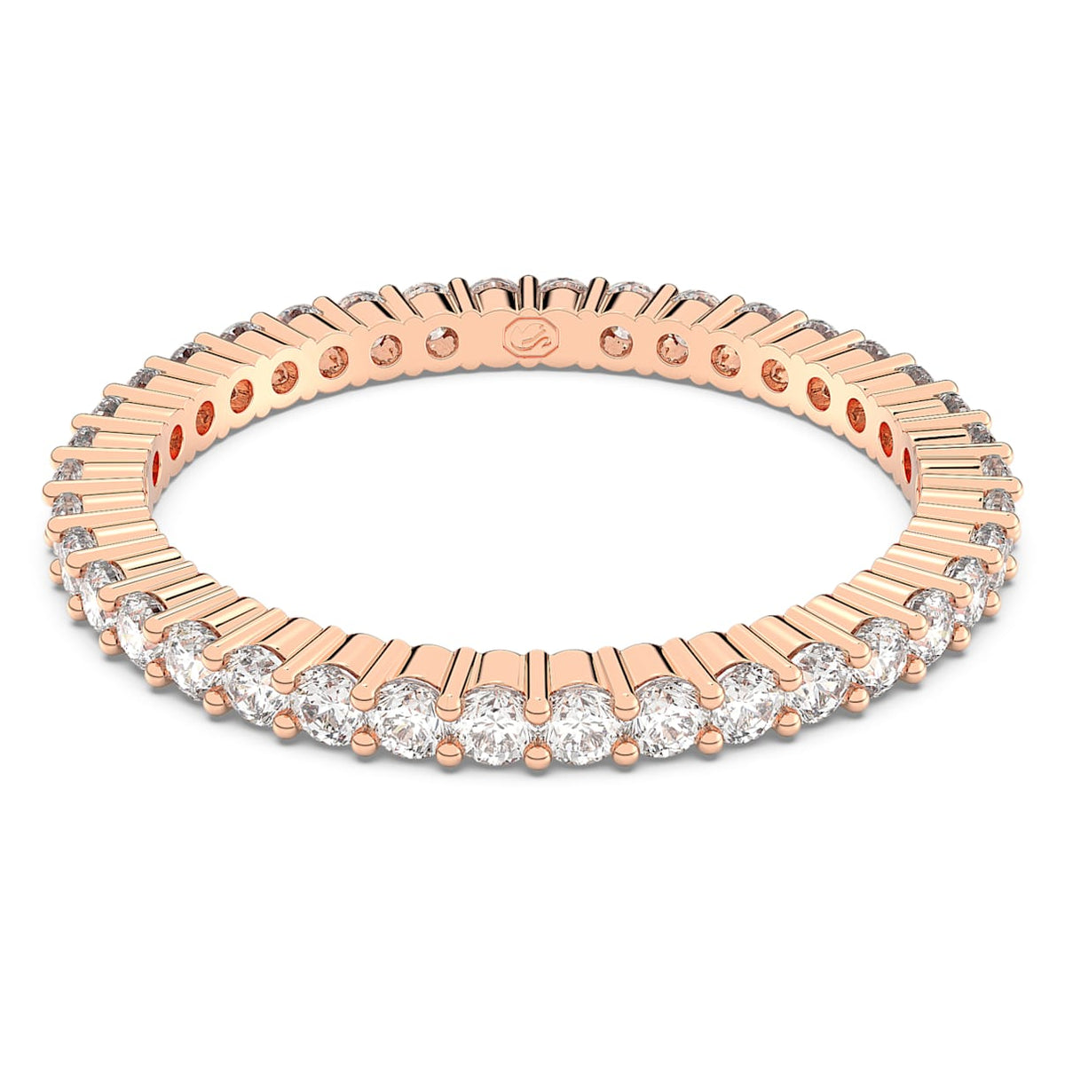 MATRIX VITTORE RING ROUND CUT WHITE ROSE GOLD TONE PLATED