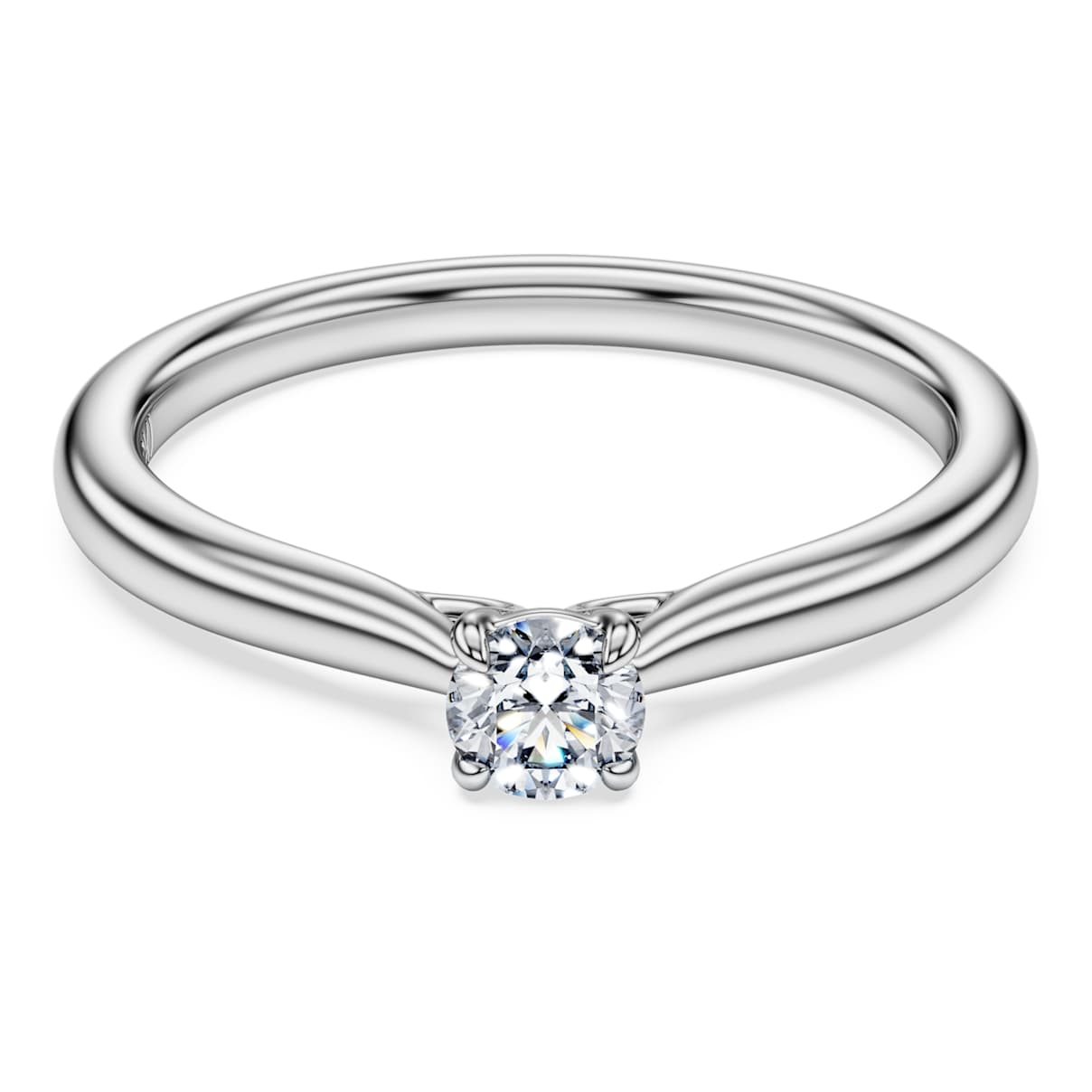 ETERNITY SOLITAIRE RING LAB GROWN DIAMONDS 0 25 CT TW ROUND SHAPE STERLING SILVER
