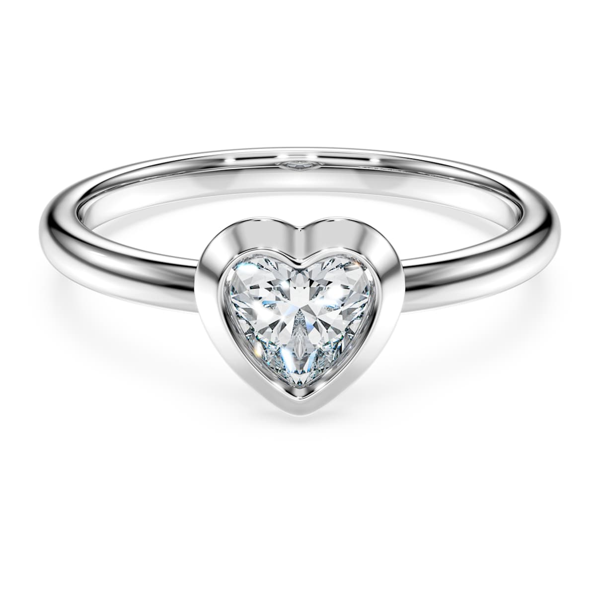 ETERNITY SOLITAIRE RING LAB GROWN DIAMONDS 0 5 CT TW HEART SHAPE STERLING SILVER