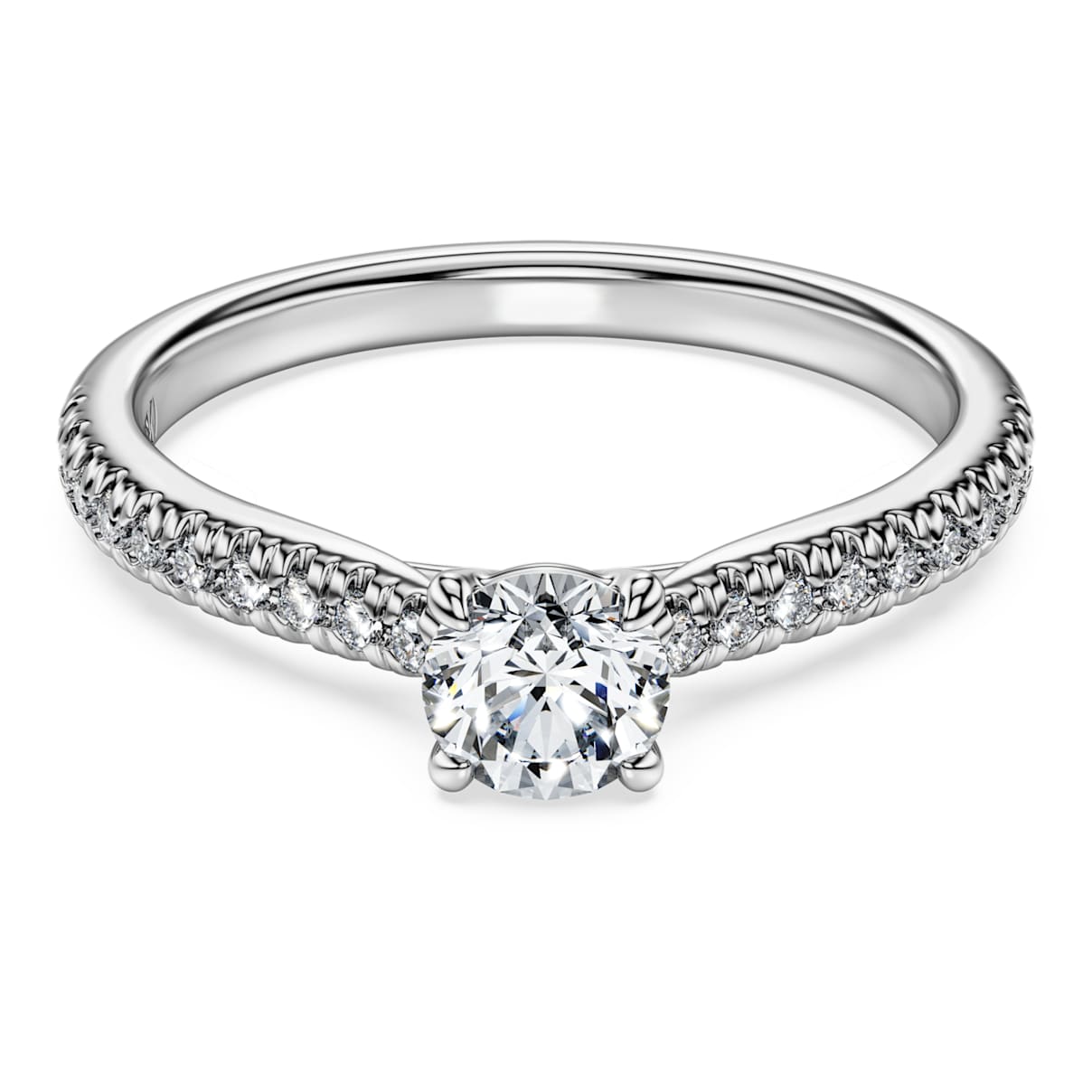 ETERNITY SOLITAIRE RING LAB GROWN DIAMONDS 0 7 CT TW ROUND SHAPE 14K WHITE GOLD