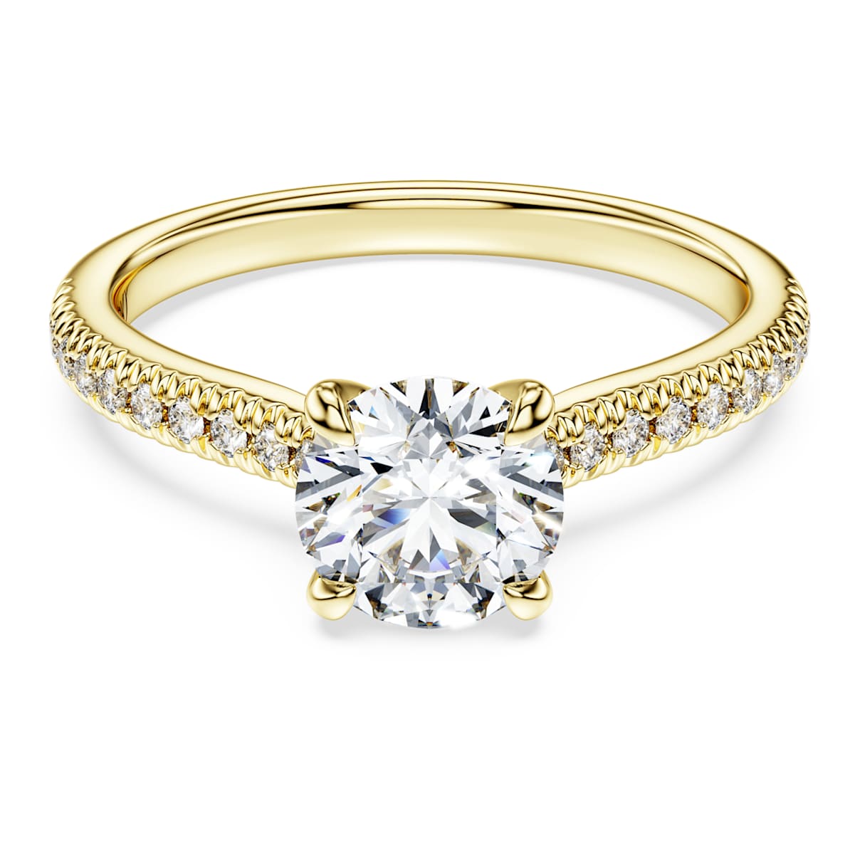ETERNITY SOLITAIRE RING LAB GROWN DIAMONDS 1 2 CT TW ROUND SHAPE 14K YELLOW GOLD