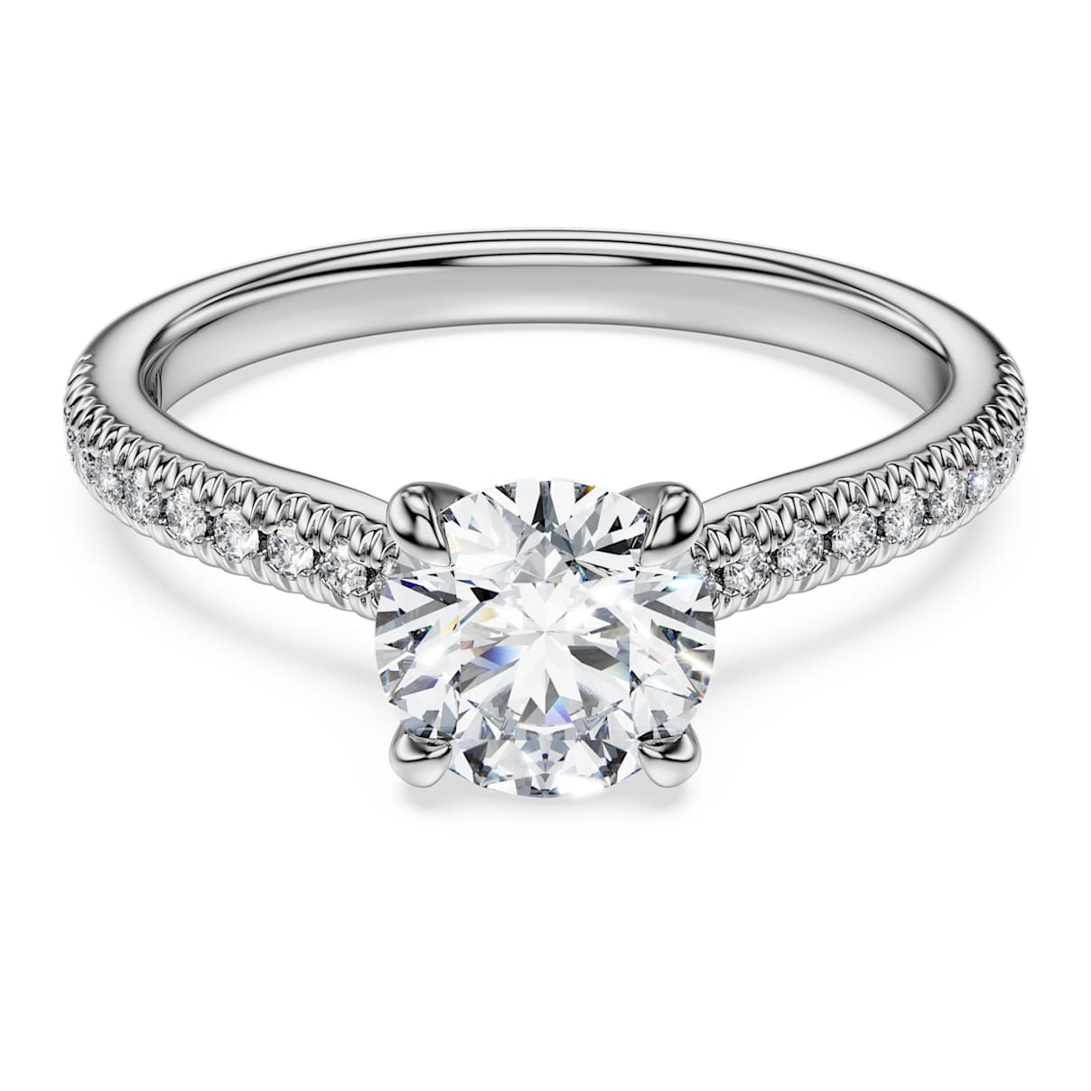 ETERNITY SOLITAIRE RING LAB GROWN DIAMONDS 1 2 CT TW ROUND SHAPE 14K WHITE GOLD