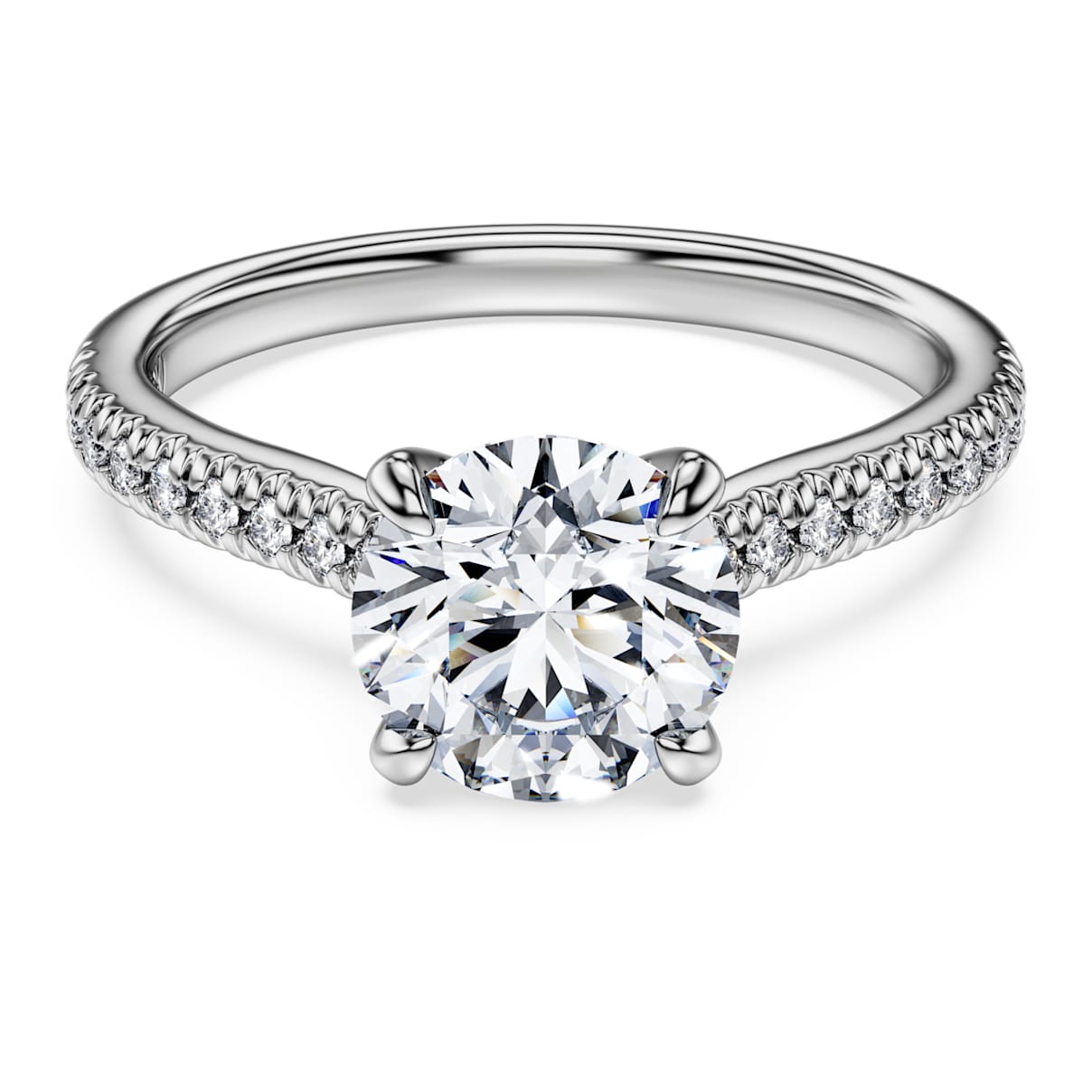 ETERNITY SOLITAIRE RING LAB GROWN DIAMONDS 1 7 CT TW ROUND SHAPE 14K WHITE GOLD