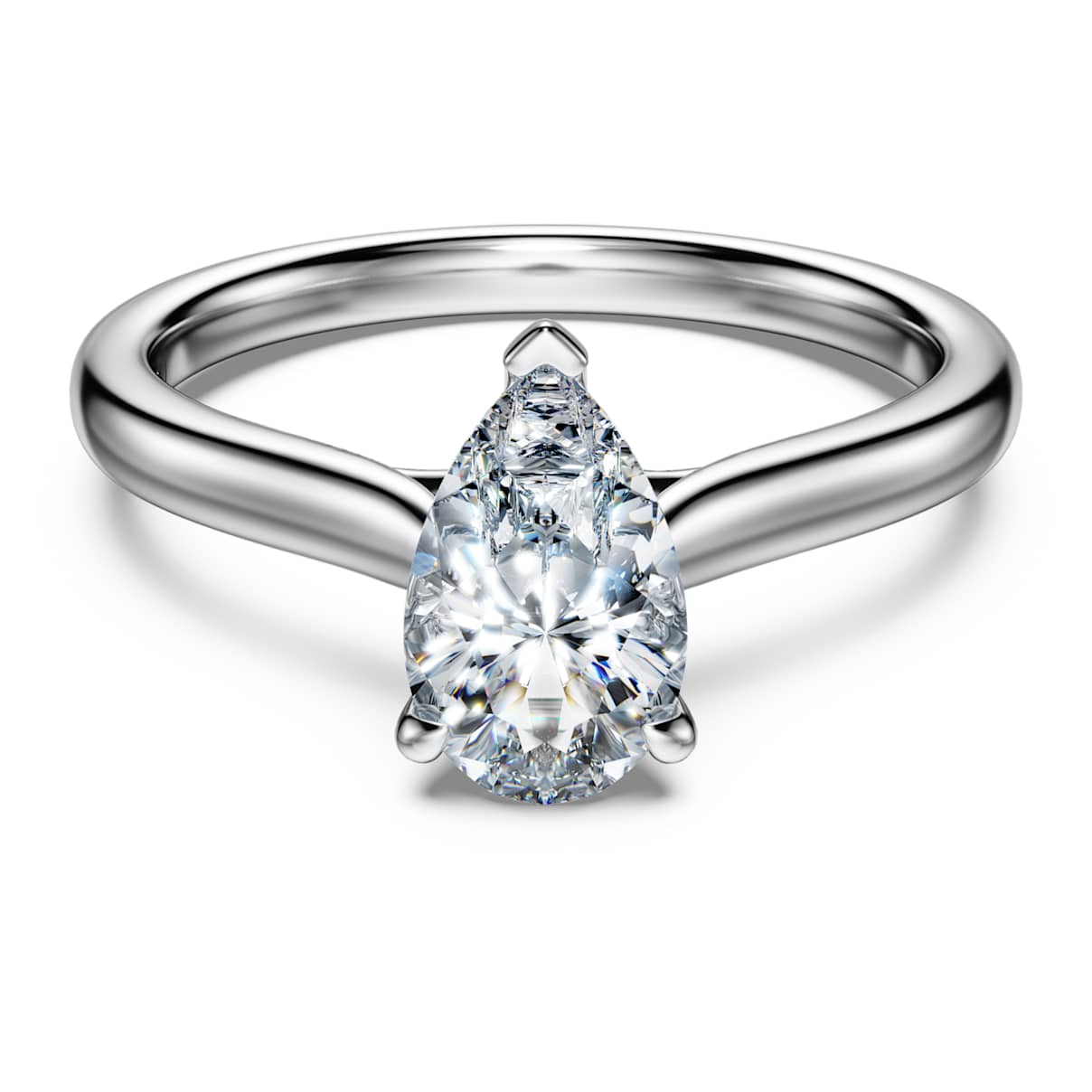 ETERNITY SOLITAIRE RING LAB GROWN DIAMONDS 1 CT TW PEAR SHAPE 14K WHITE GOLD