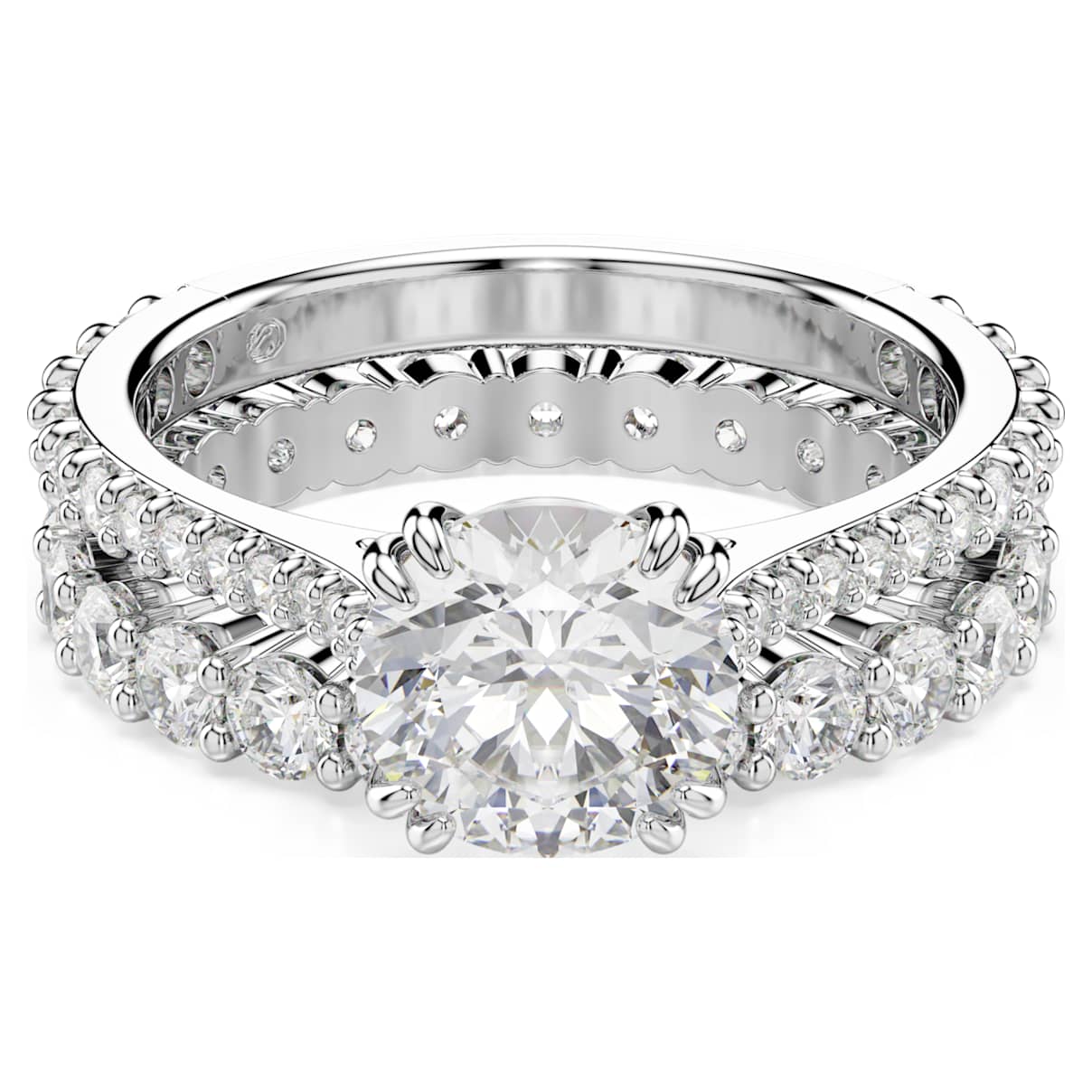 STILLA RING SET 2 ROUND CUT WHITE RHODIUM PLATED