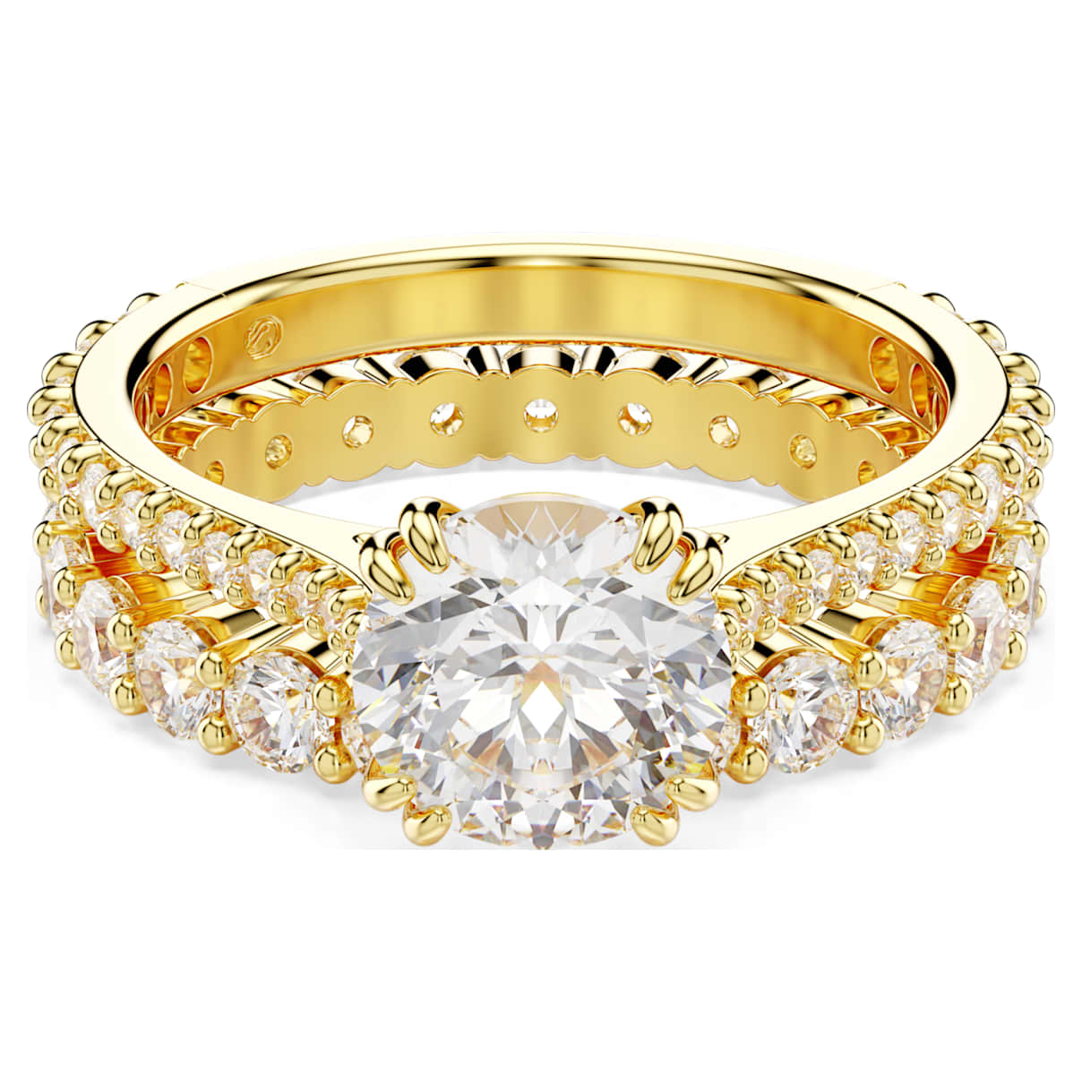 STILLA RING SET 2 ROUND CUT WHITE GOLD TONE PLATED