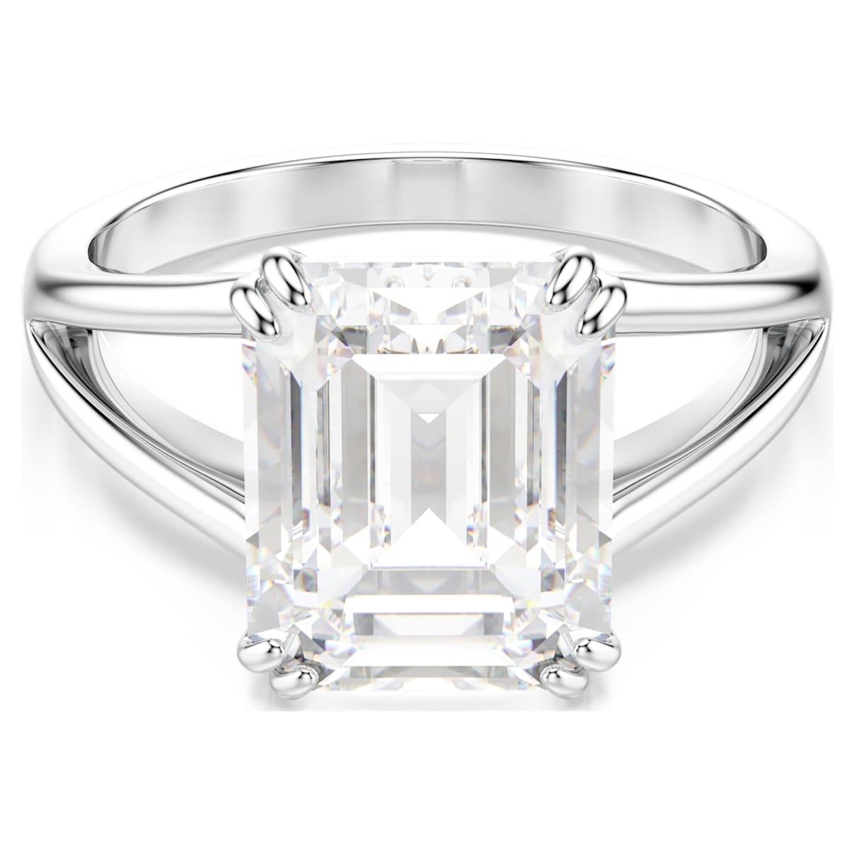 STILLA RING OCTAGON CUT WHITE SILVER TONE FINISH