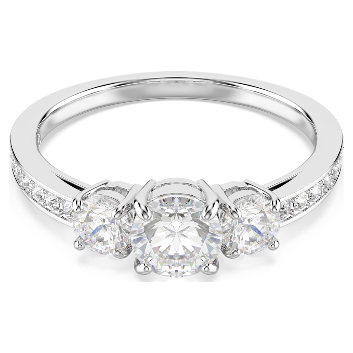 STILLA ATTRACT RING ROUND CUT WHITE SILVER TONE FINISH