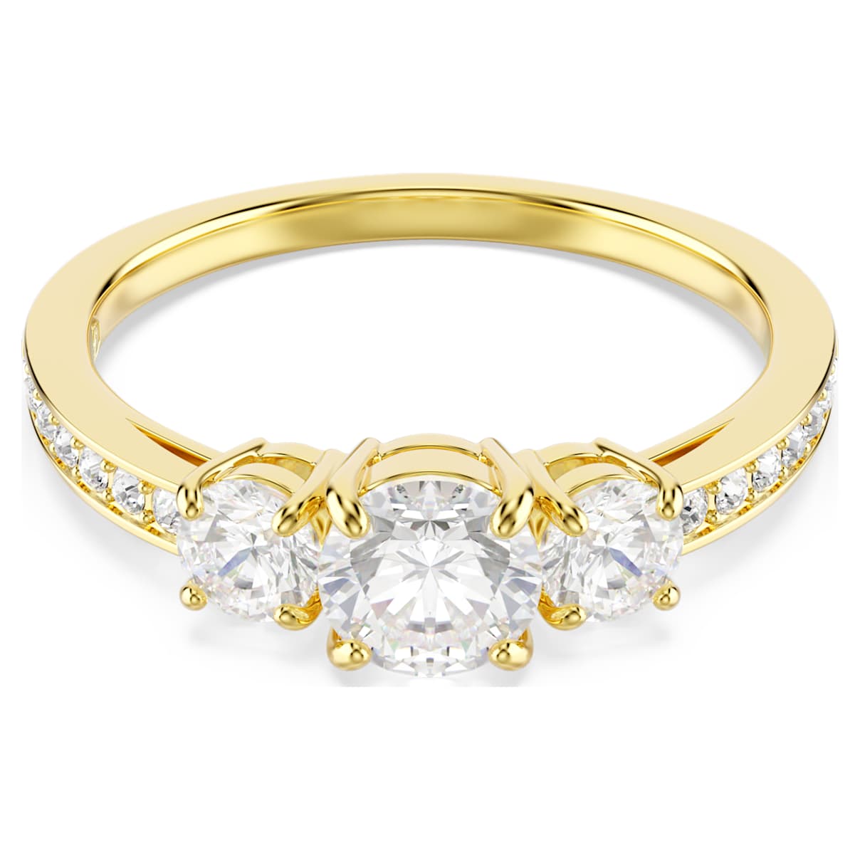 STILLA ATTRACT RING ROUND CUT WHITE GOLD TONE PLATED