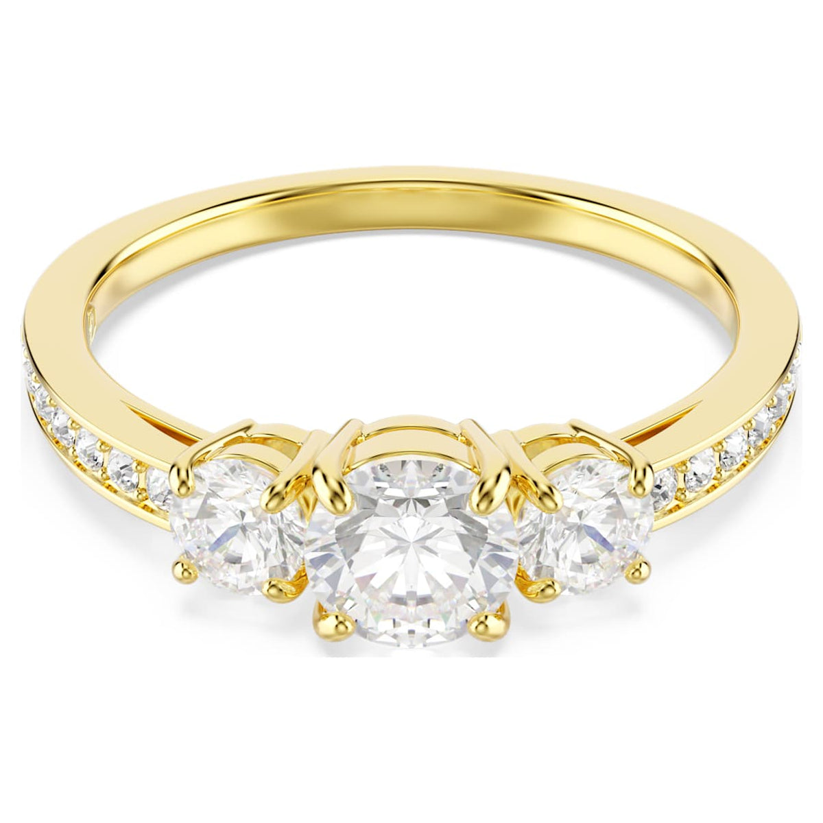 STILLA ATTRACT RING ROUND CUT WHITE GOLD TONE PLATED