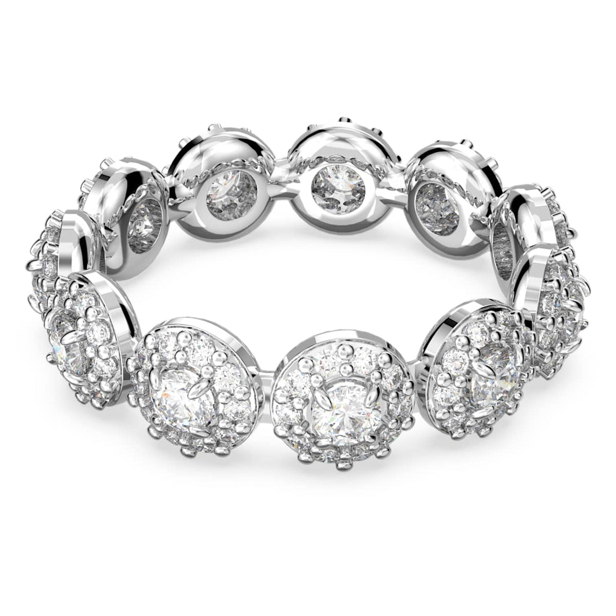 UNA ANGELIC RING ROUND CUT WHITE RHODIUM PLATED