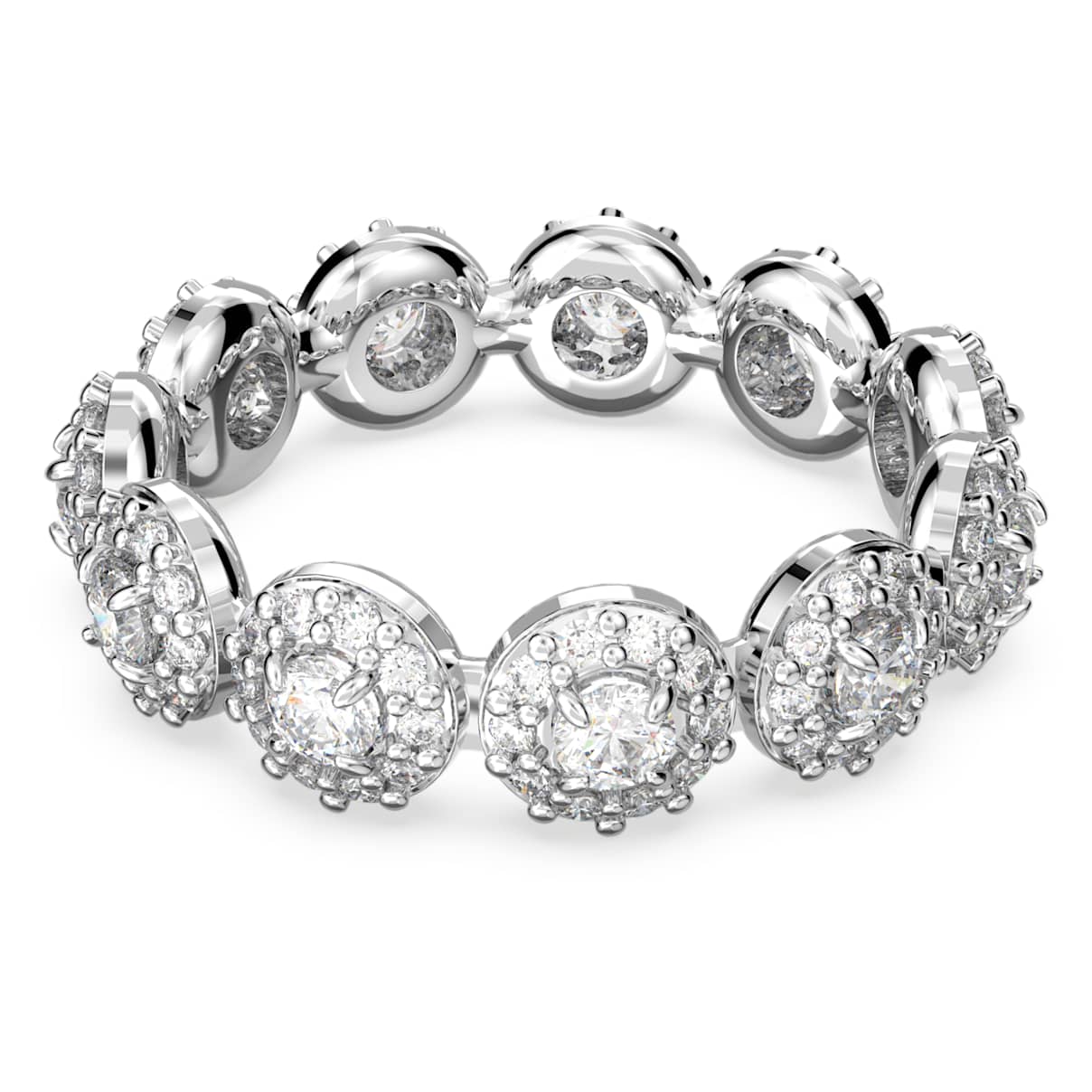 UNA ANGELIC RING ROUND CUT WHITE RHODIUM PLATED