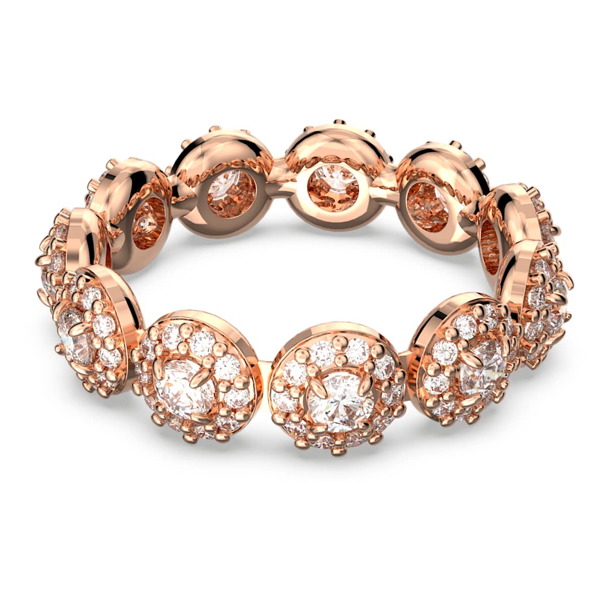 UNA ANGELIC RING ROUND CUT WHITE ROSE GOLD TONE PLATED