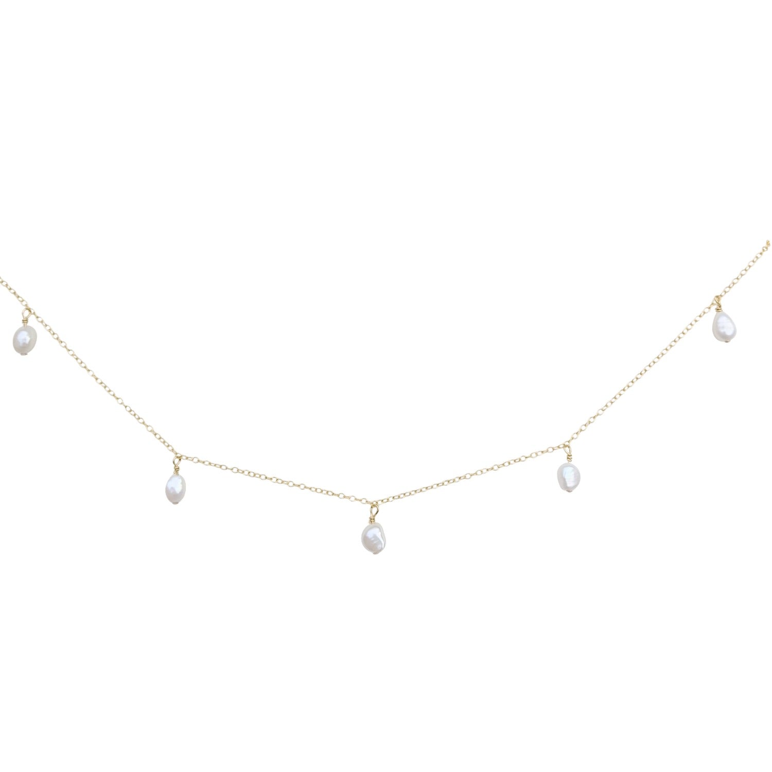 Annalise Five Pearl Gold Filled Necklace