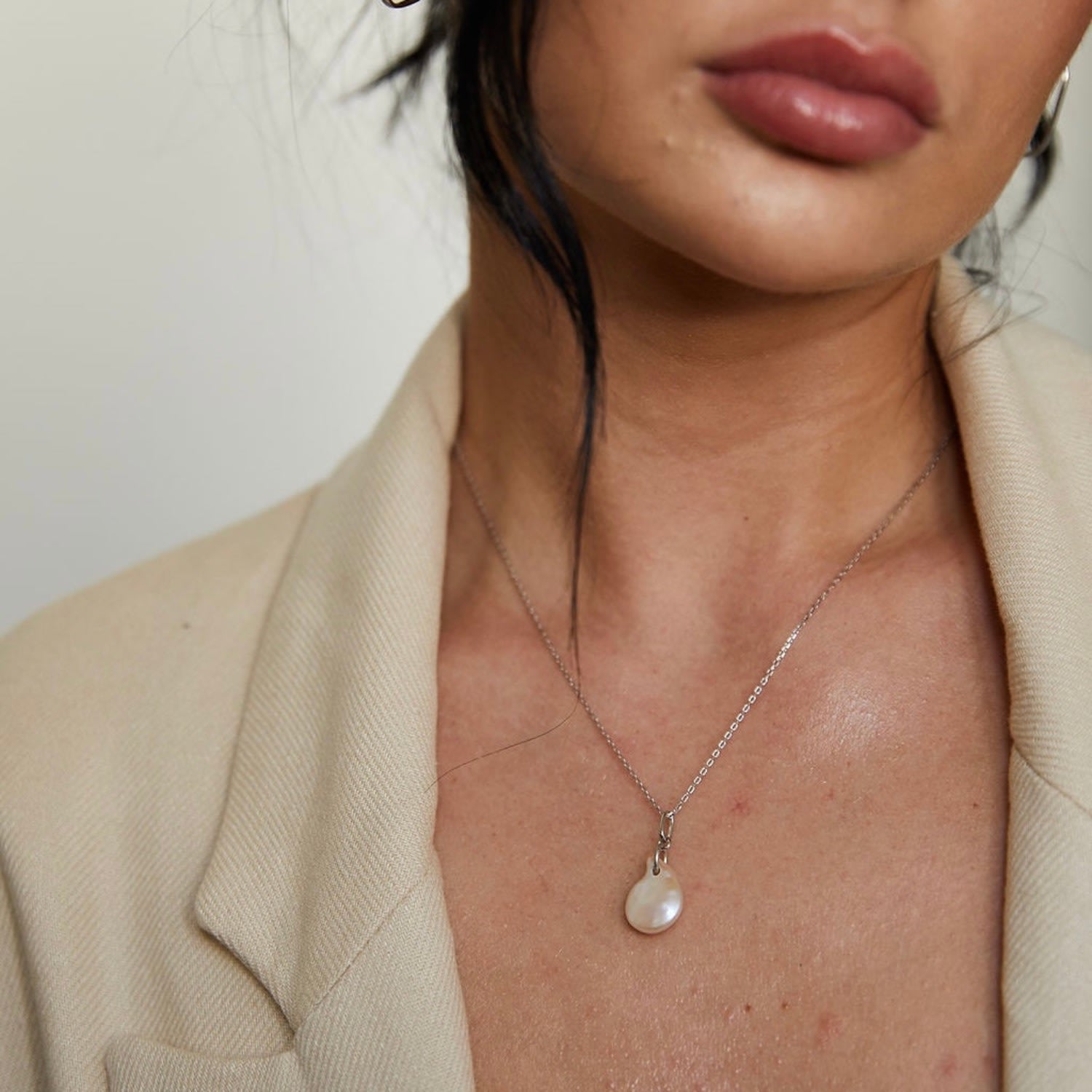 Annie Apple Cora Sterling Silver Moonstone Charm Pendant Necklace